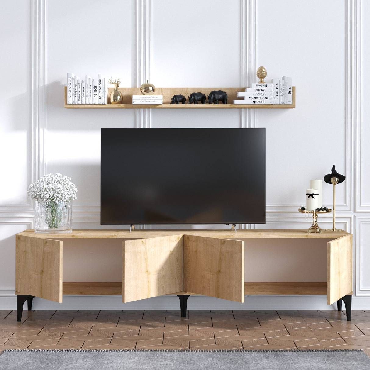 Comodă TV Primo, Stejar safir, 180x35x50 cm