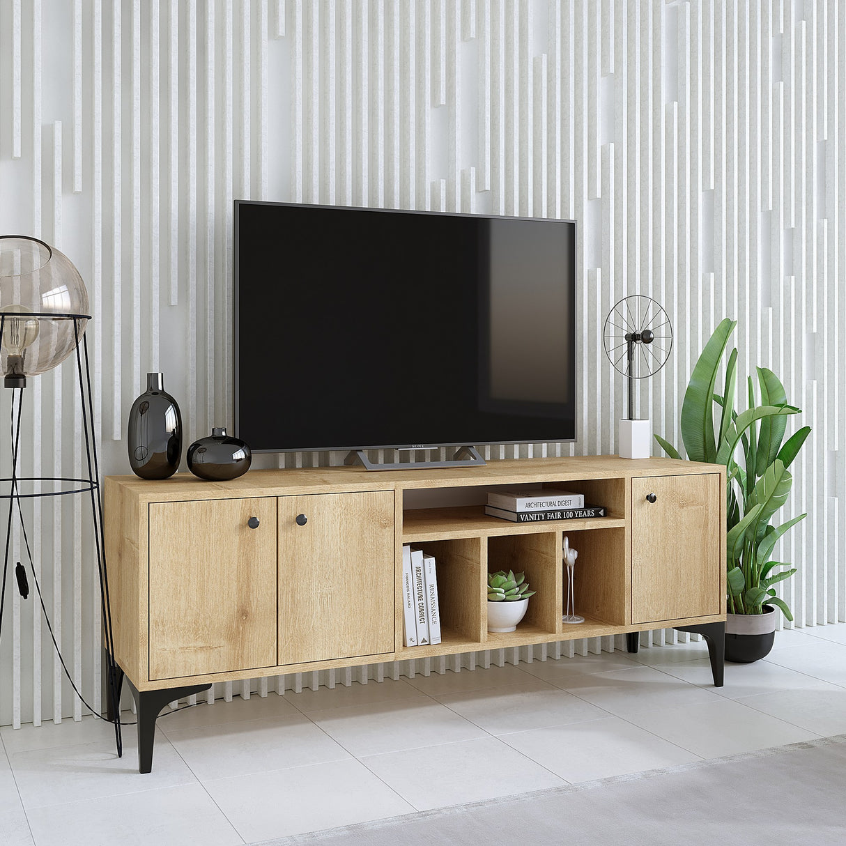 Comodă TV Luna v2, Stejar, 150x40x40 cm