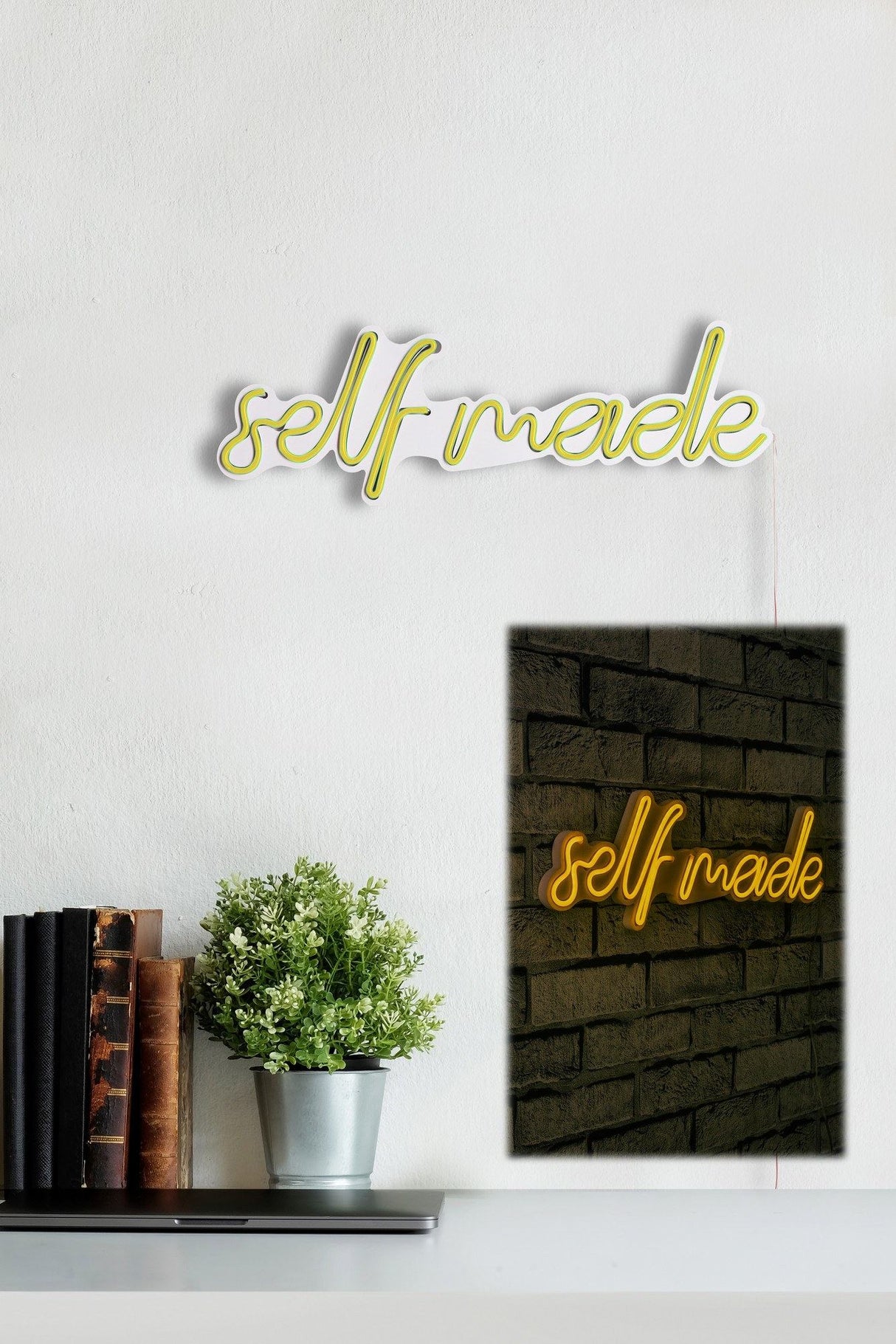 Lampă neon Self Made, Diverse culori, 48x16x2 cm - Galben | SKU: 395NGR1716 | Lampă neon Self Made, 48x16x2 cm, varianta Galben, produs pentru amenajarea locuinței, disponibil online în România la CasaMob