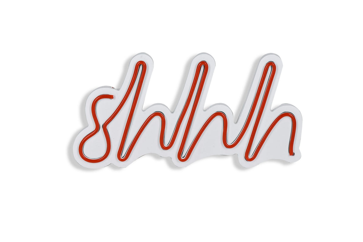 Lampă neon Shhh, Diverse culori, 34x17x2 cm - Roșu | SKU: 395NGR1723 | Lampă neon Shhh, 34x17x2 cm, varianta Roșu, produs pentru amenajarea locuinței, disponibil online în România la CasaMob