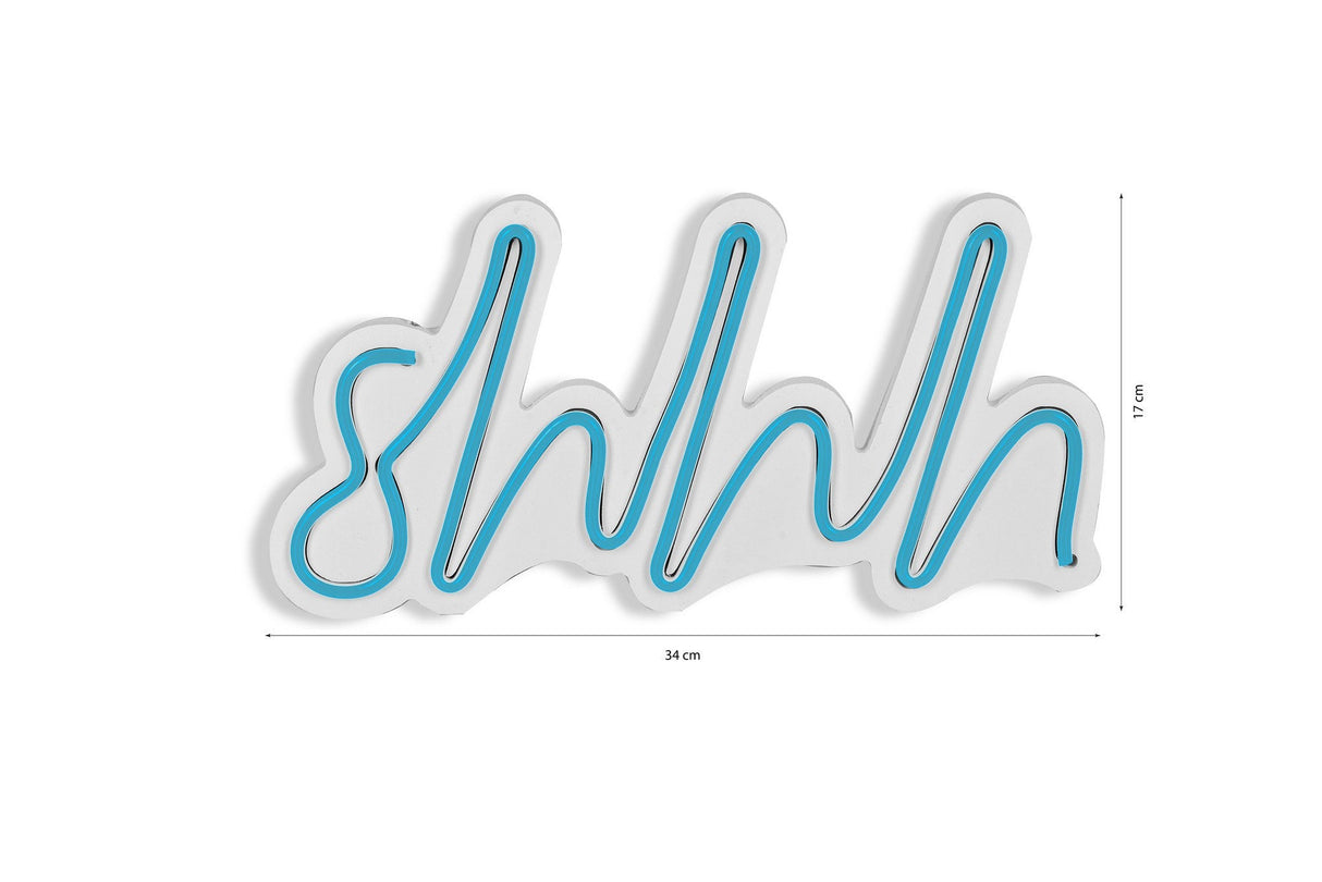 Lampă neon Shhh, Diverse culori, 34x17x2 cm - Albastru | SKU: 395NGR1724 | Lampă neon Shhh, 34x17x2 cm, varianta Albastru, produs pentru amenajarea locuinței, disponibil online în România la CasaMob