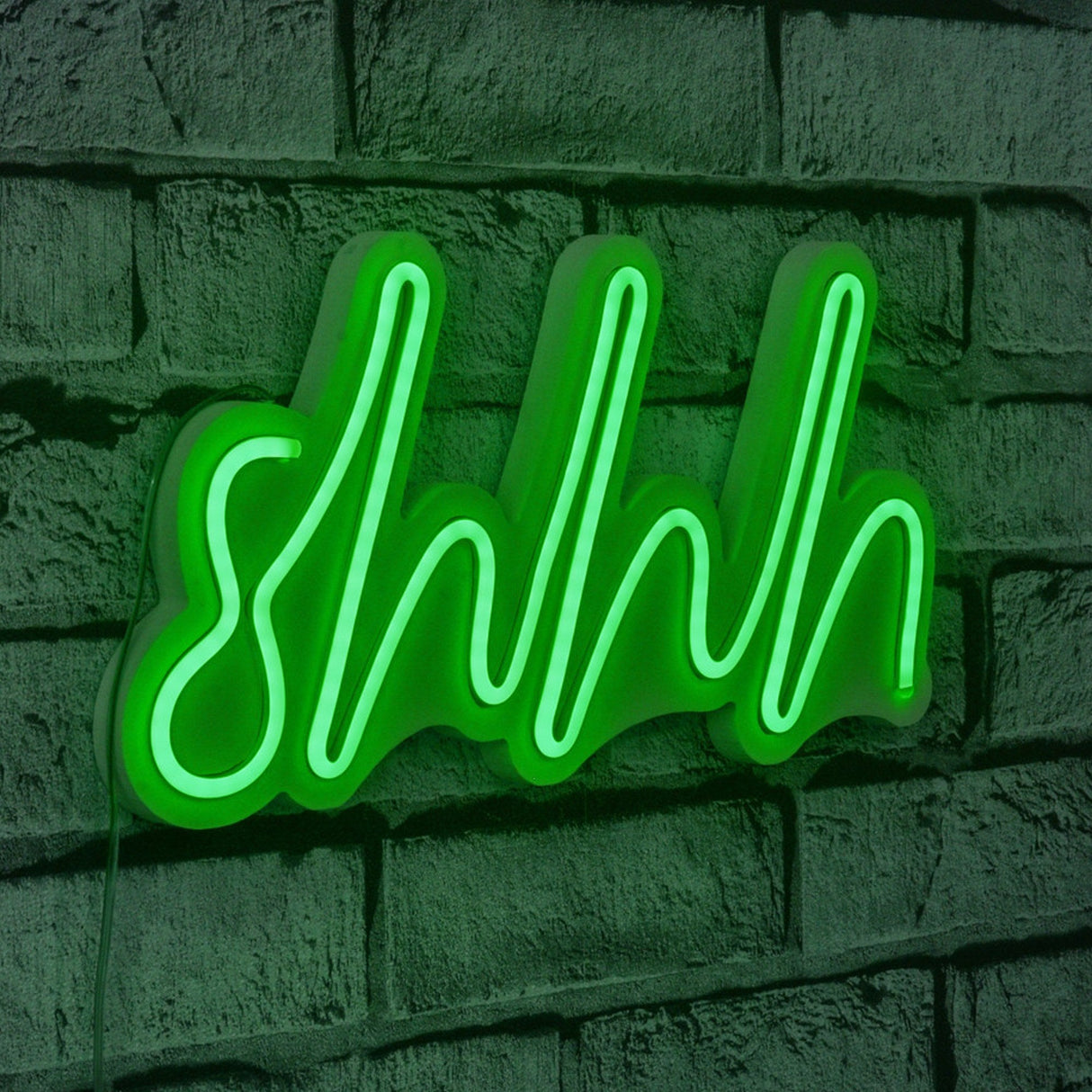 Lampă neon Shhh, Diverse culori, 34x17x2 cm - Verde | SKU: 395NGR1725 | Lampă neon Shhh, 34x17x2 cm, varianta Verde, produs pentru amenajarea locuinței, disponibil online în România la CasaMob