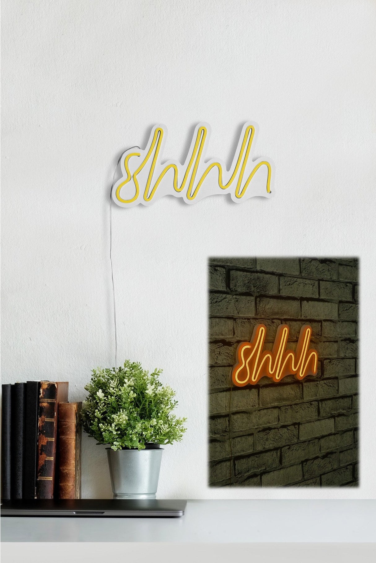 Lampă neon Shhh, Diverse culori, 34x17x2 cm - Galben | SKU: 395NGR1726 | Lampă neon Shhh, 34x17x2 cm, varianta Galben, produs pentru amenajarea locuinței, disponibil online în România la CasaMob
