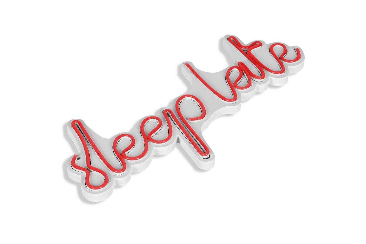 Lampă neon Sleep Late, Diverse culori, 46x20x2 cm - Roșu | SKU: 395NGR1728 | Lampă neon Sleep Late, 46x20x2 cm, varianta Roșu, produs pentru amenajarea locuinței, disponibil online în România la CasaMob
