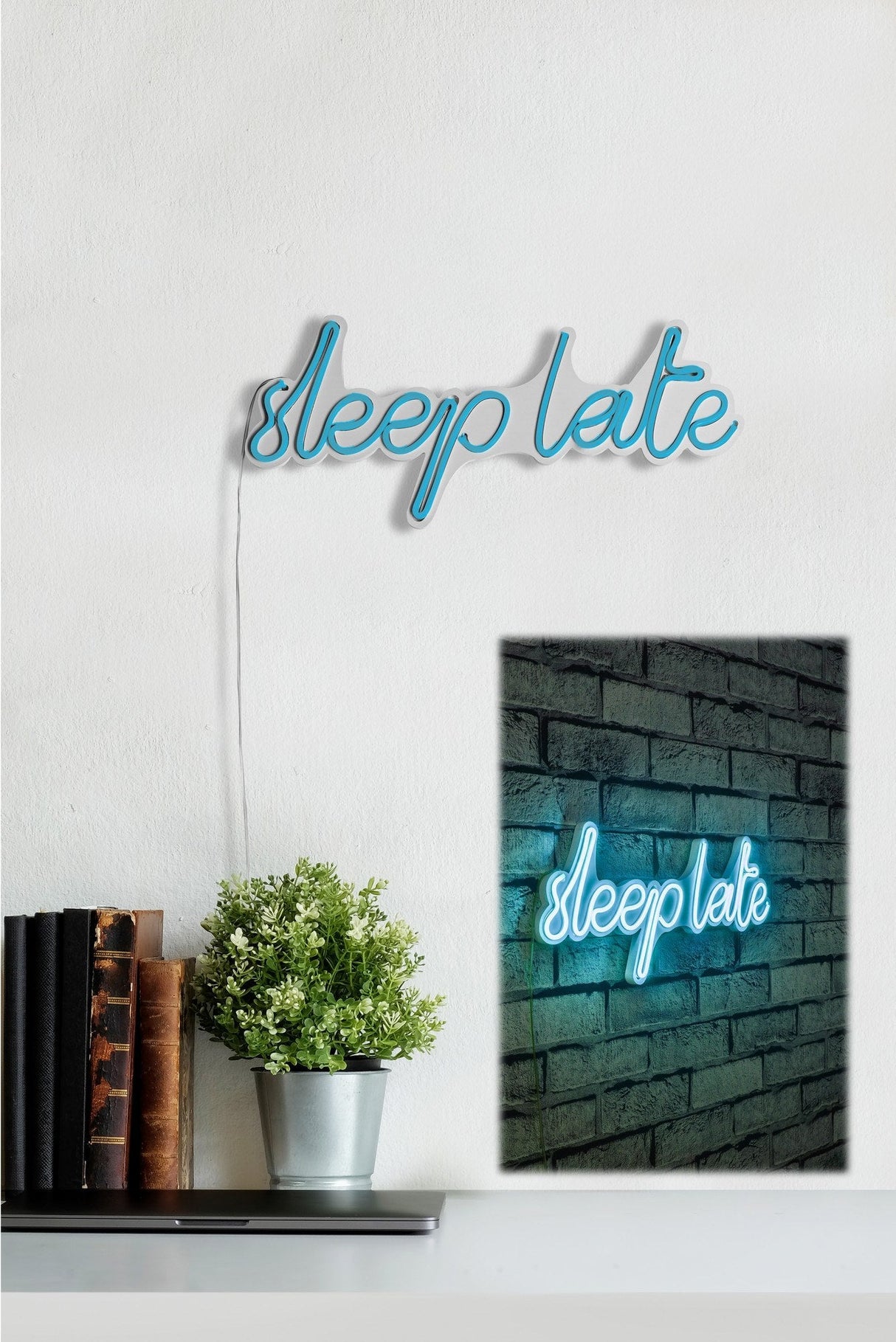 Lampă neon Sleep Late, Diverse culori, 46x20x2 cm - Albastru | SKU: 395NGR1729 | Lampă neon Sleep Late, 46x20x2 cm, varianta Albastru, produs pentru amenajarea locuinței, disponibil online în România la CasaMob