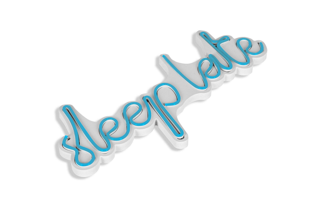 Lampă neon Sleep Late, Diverse culori, 46x20x2 cm - Albastru | SKU: 395NGR1729 | Lampă neon Sleep Late, 46x20x2 cm, varianta Albastru, produs pentru amenajarea locuinței, disponibil online în România la CasaMob