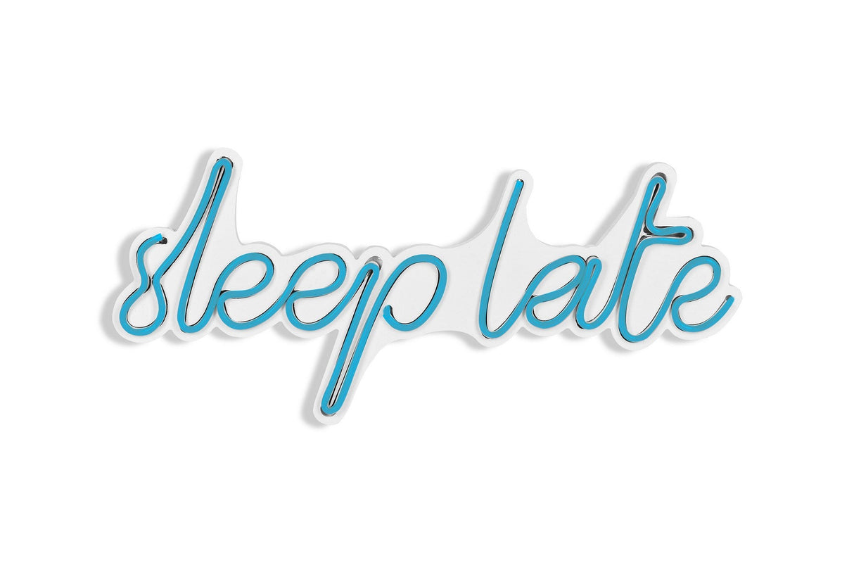 Lampă neon Sleep Late, Diverse culori, 46x20x2 cm - Albastru | SKU: 395NGR1729 | Lampă neon Sleep Late, 46x20x2 cm, varianta Albastru, produs pentru amenajarea locuinței, disponibil online în România la CasaMob