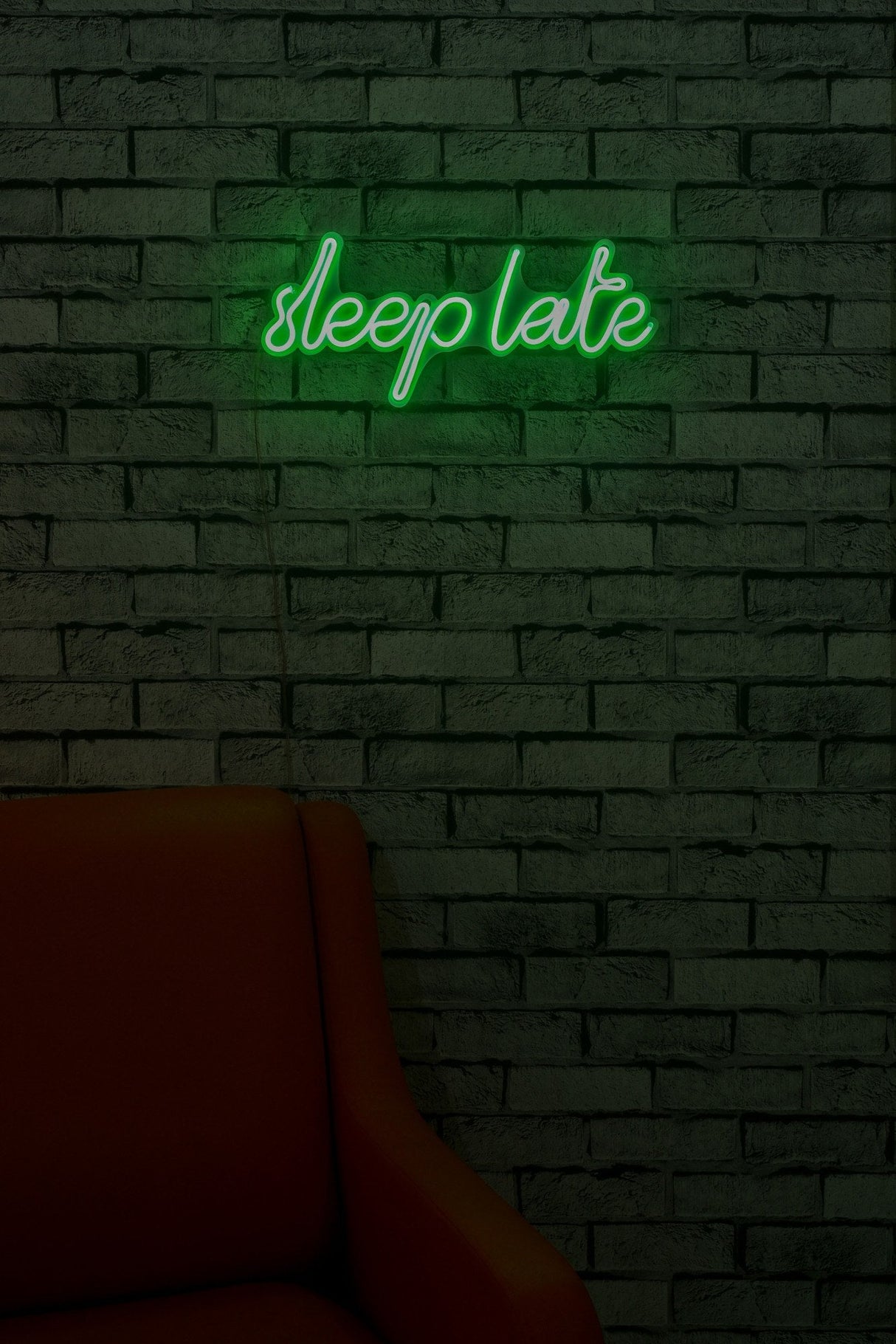 Lampă neon Sleep Late, Diverse culori, 46x20x2 cm - Verde | SKU: 395NGR1730 | Lampă neon Sleep Late, 46x20x2 cm, varianta Verde, produs pentru amenajarea locuinței, disponibil online în România la CasaMob