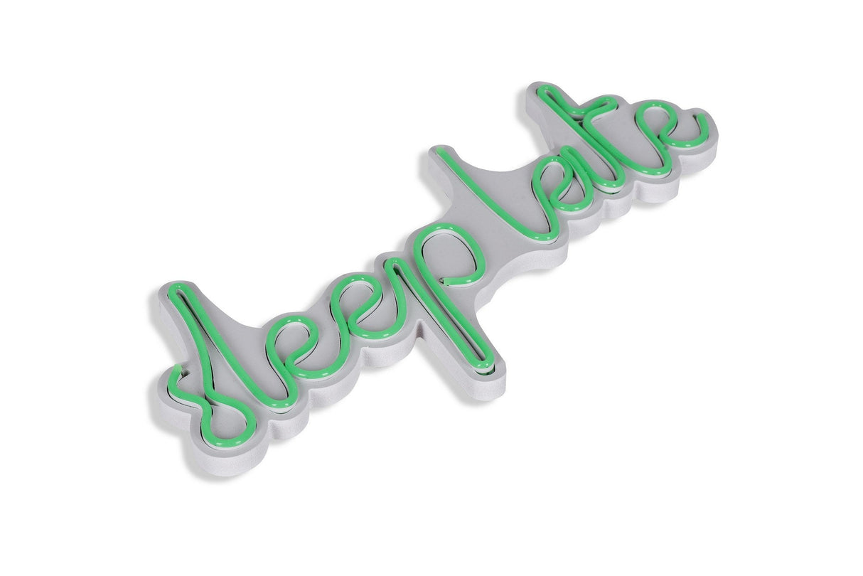 Lampă neon Sleep Late, Diverse culori, 46x20x2 cm - Verde | SKU: 395NGR1730 | Lampă neon Sleep Late, 46x20x2 cm, varianta Verde, produs pentru amenajarea locuinței, disponibil online în România la CasaMob