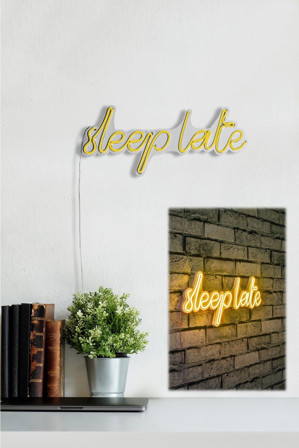Lampă neon Sleep Late, Diverse culori, 46x20x2 cm - Galben | SKU: 395NGR1731 | Lampă neon Sleep Late, 46x20x2 cm, varianta Galben, produs pentru amenajarea locuinței, disponibil online în România la CasaMob