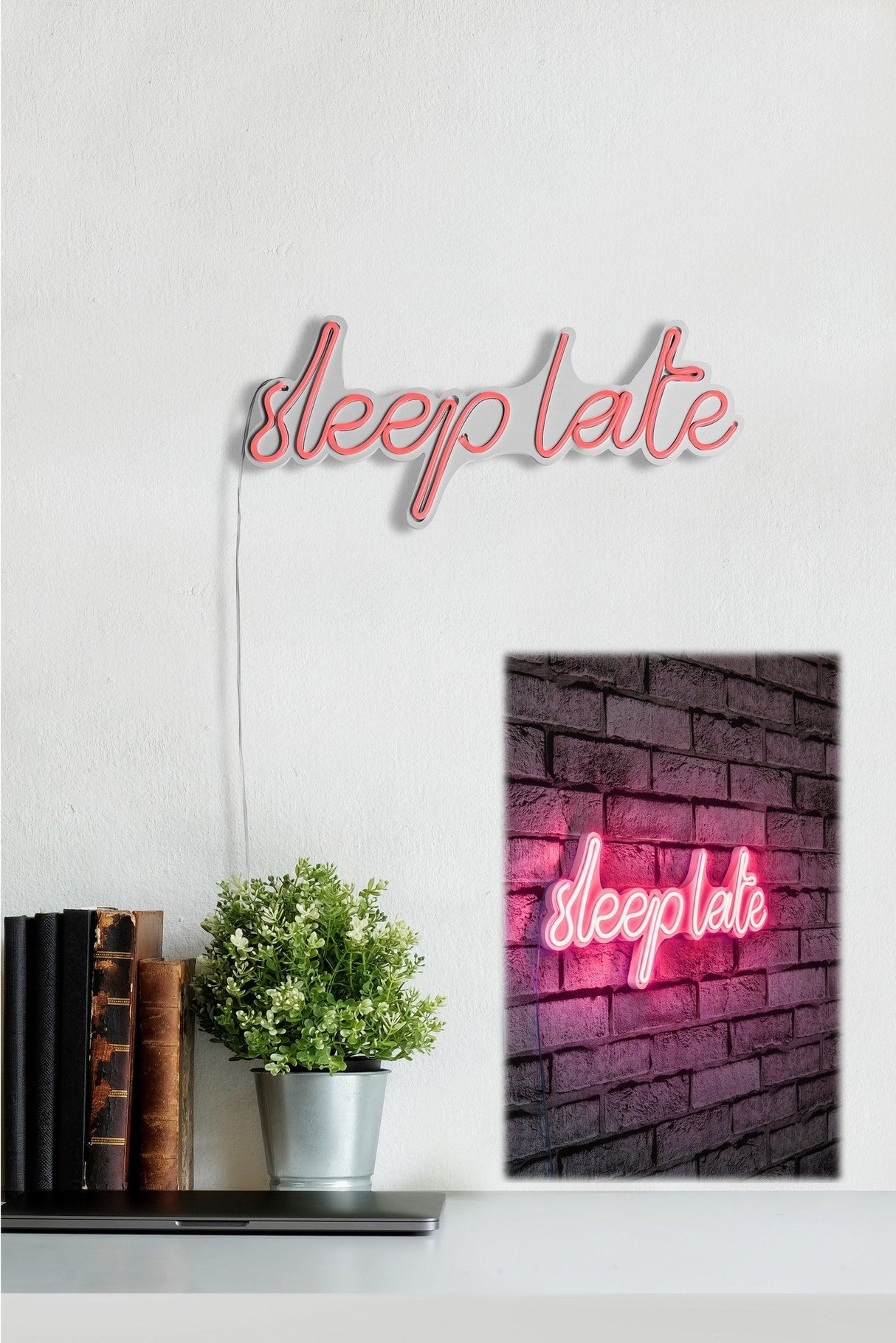 Lampă neon Sleep Late, Diverse culori, 46x20x2 cm - Roz | SKU: 395NGR1732 | Lampă neon Sleep Late, 46x20x2 cm, varianta Roz, produs pentru amenajarea locuinței, disponibil online în România la CasaMob