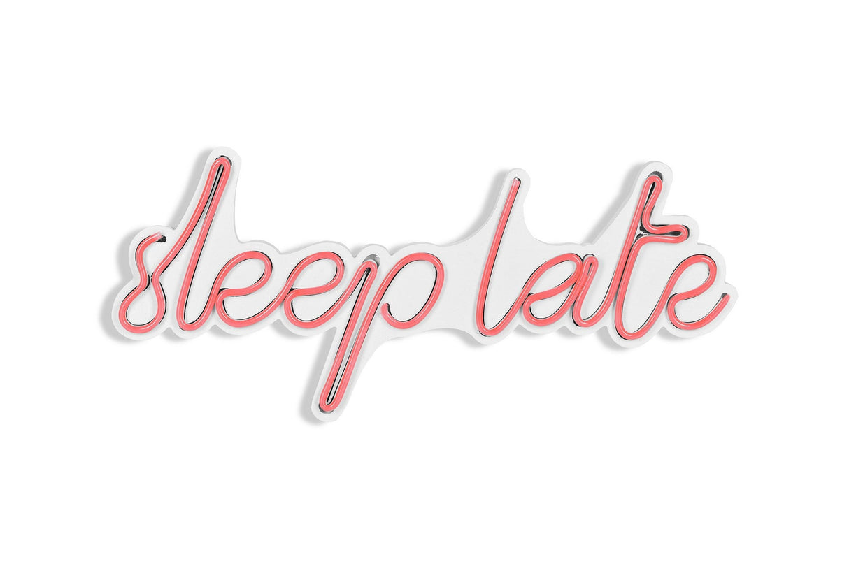 Lampă neon Sleep Late, Diverse culori, 46x20x2 cm - Roz | SKU: 395NGR1732 | Lampă neon Sleep Late, 46x20x2 cm, varianta Roz, produs pentru amenajarea locuinței, disponibil online în România la CasaMob