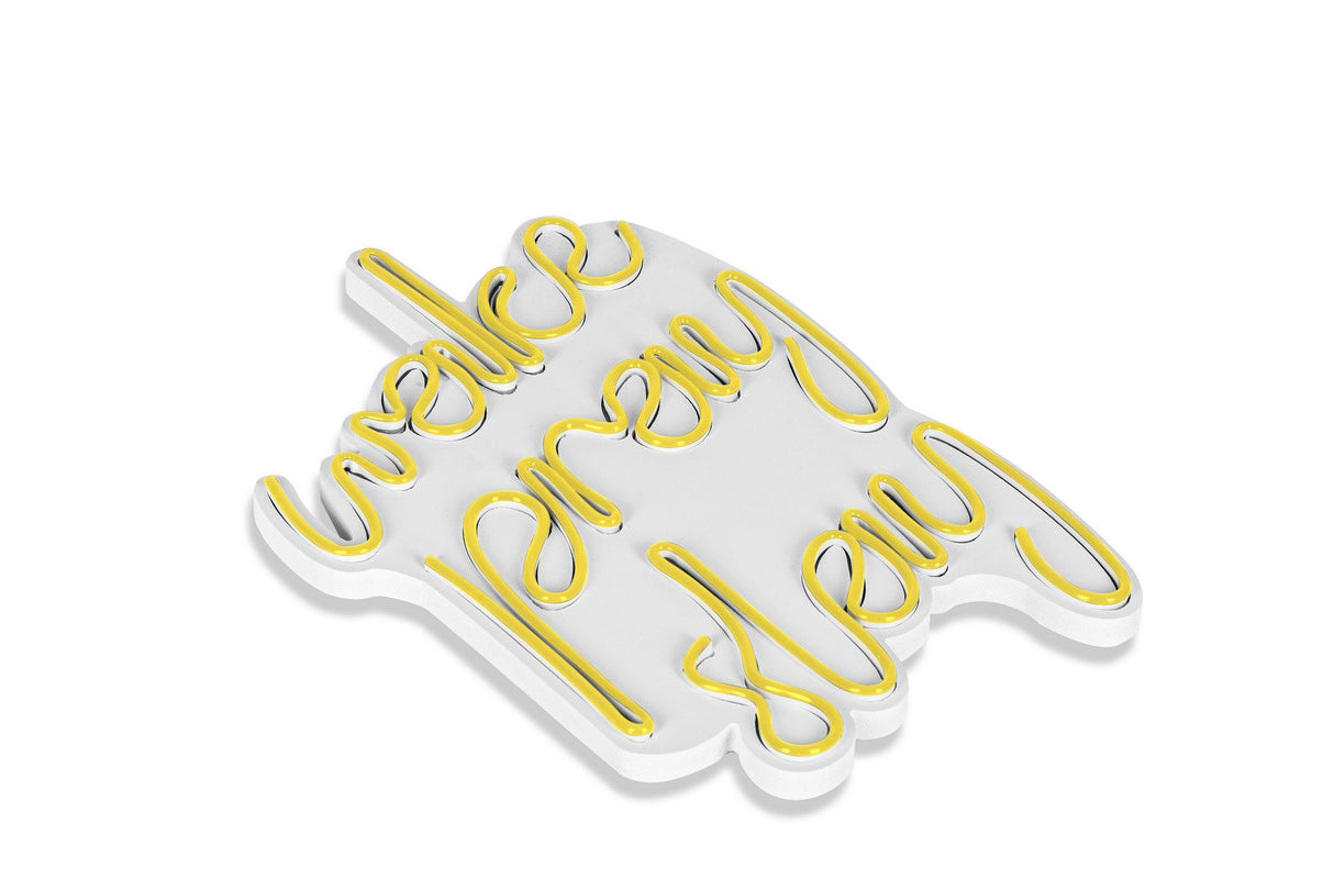 Lampă neon Wake Pray Slay, Diverse culori, 26x38x2 cm - Galben | SKU: 395NGR1750 | Lampă neon Wake Pray Slay, 26x38x2 cm, varianta Galben, produs pentru amenajarea locuinței, disponibil online în România la CasaMob
