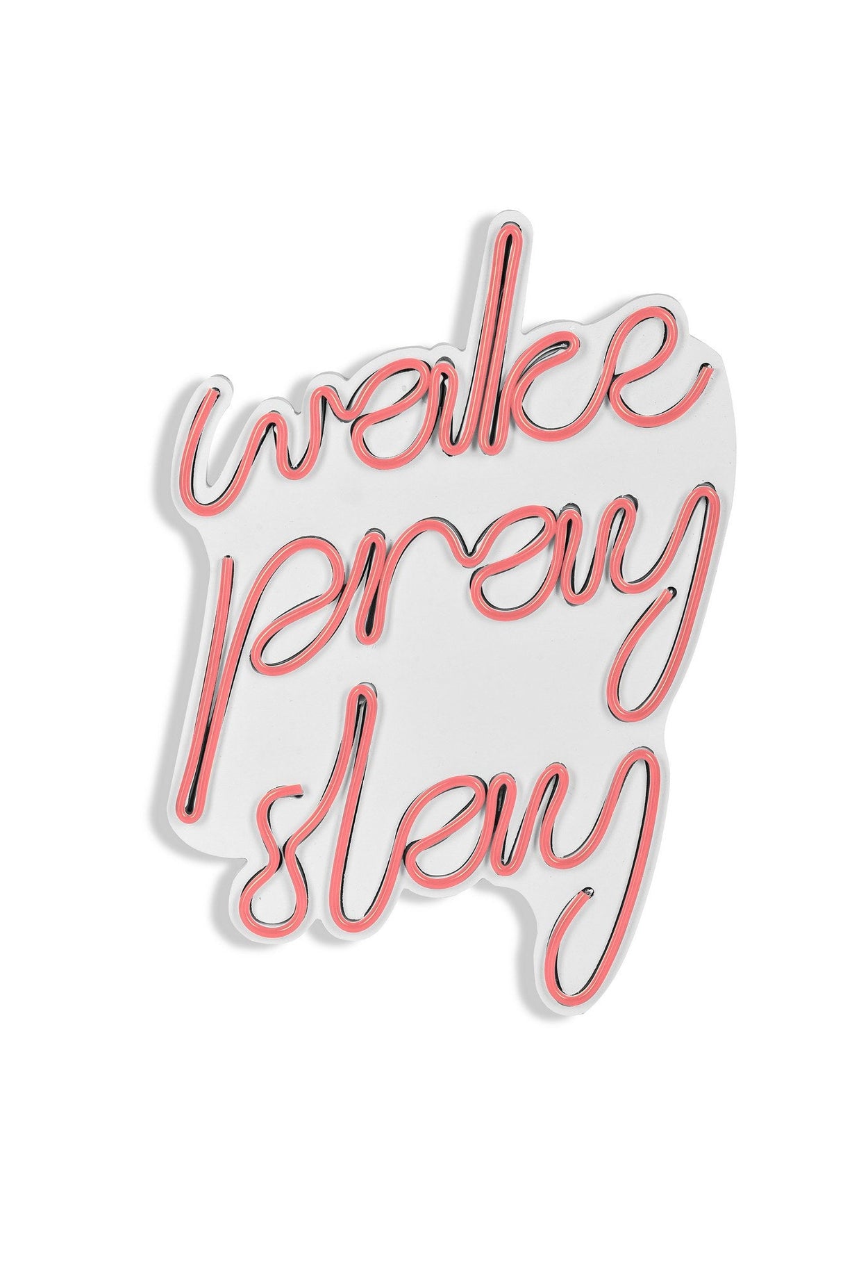 Lampă neon Wake Pray Slay, Diverse culori, 26x38x2 cm - Roz | SKU: 395NGR1751 | Lampă neon Wake Pray Slay, 26x38x2 cm, varianta Roz, produs pentru amenajarea locuinței, disponibil online în România la CasaMob