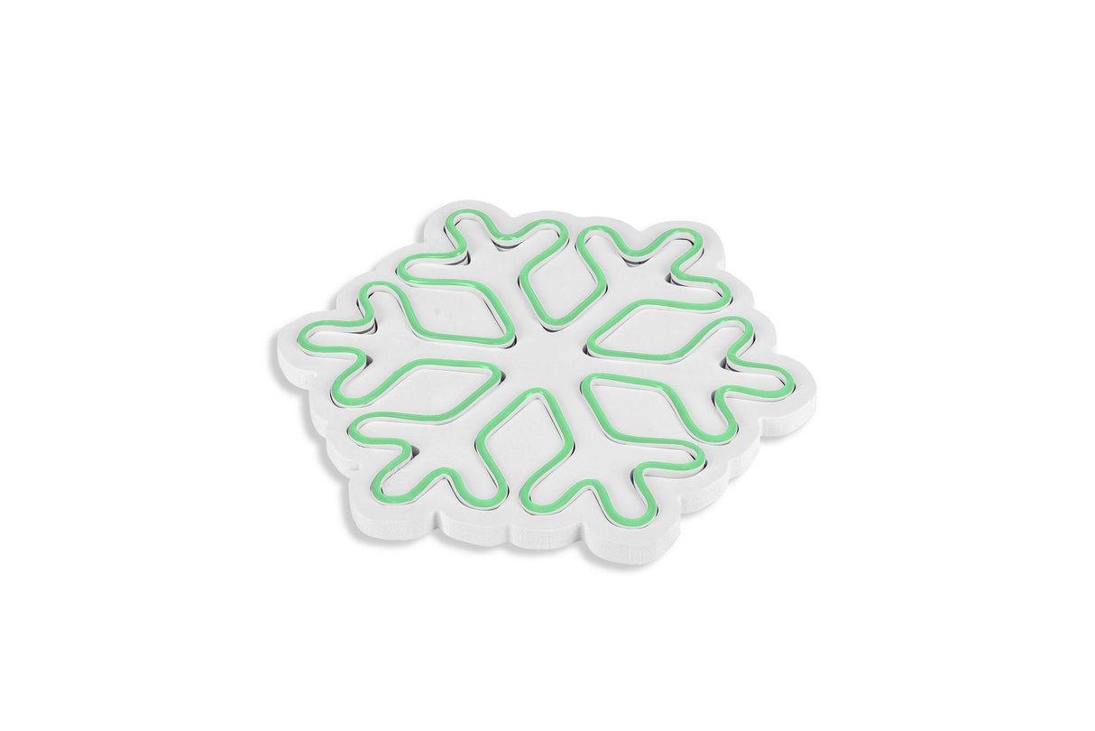 Lampă neon Snowflake, Diverse culori, 30x26x2 cm - Verde | SKU: 395NGR1960 | Lampă neon Snowflake, 30x26x2 cm, varianta Verde, produs pentru amenajarea locuinței, disponibil online în România la CasaMob