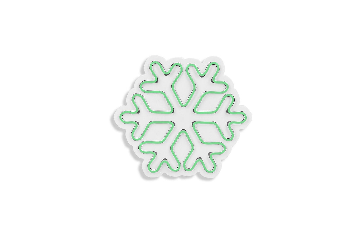 Lampă neon Snowflake, Diverse culori, 30x26x2 cm - Verde | SKU: 395NGR1960 | Lampă neon Snowflake, 30x26x2 cm, varianta Verde, produs pentru amenajarea locuinței, disponibil online în România la CasaMob