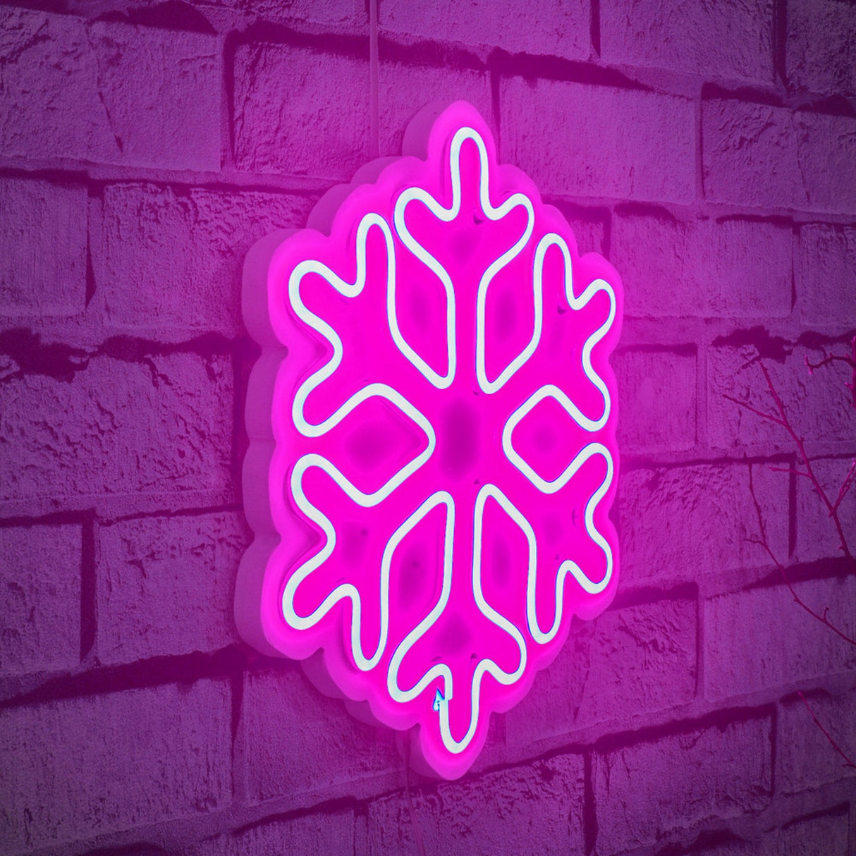 Lampă neon Snowflake, Diverse culori, 30x26x2 cm - Roz | SKU: 395NGR1962 | Lampă neon Snowflake, 30x26x2 cm, varianta Roz, produs pentru amenajarea locuinței, disponibil online în România la CasaMob