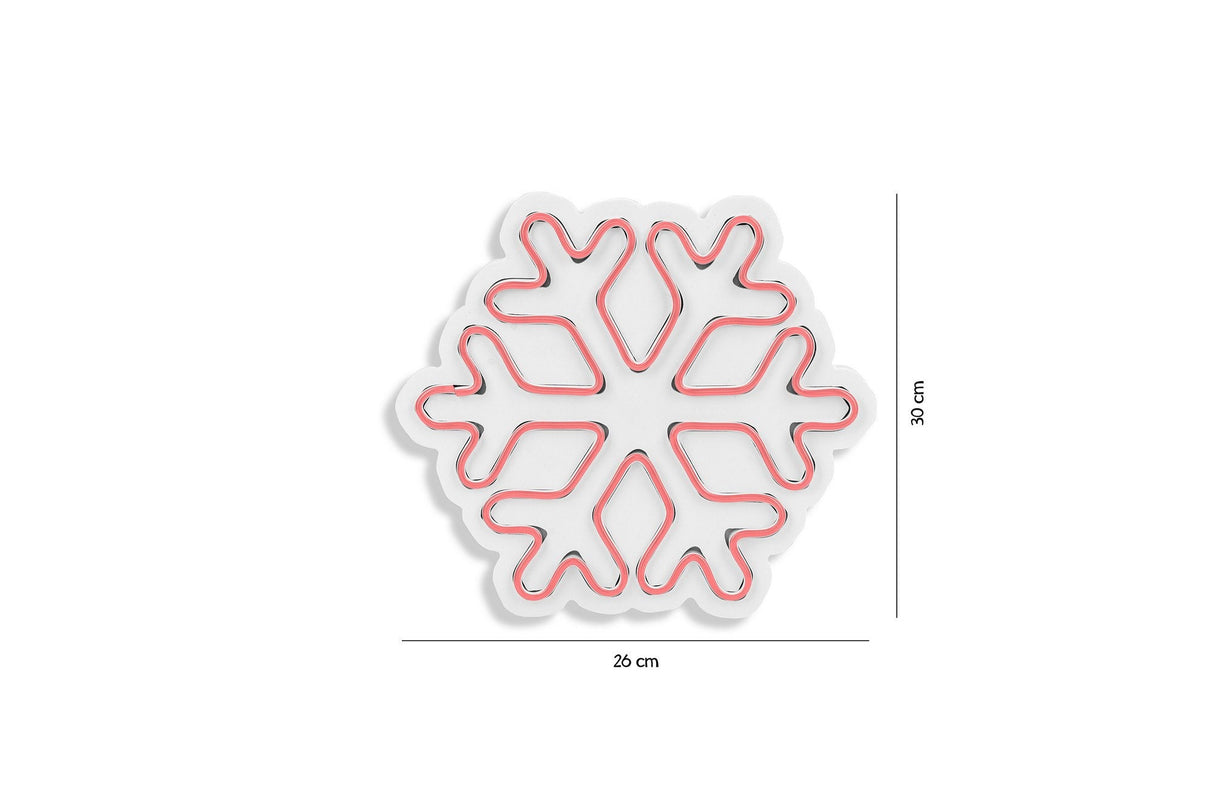 Lampă neon Snowflake, Diverse culori, 30x26x2 cm - Roz | SKU: 395NGR1962 | Lampă neon Snowflake, 30x26x2 cm, varianta Roz, produs pentru amenajarea locuinței, disponibil online în România la CasaMob