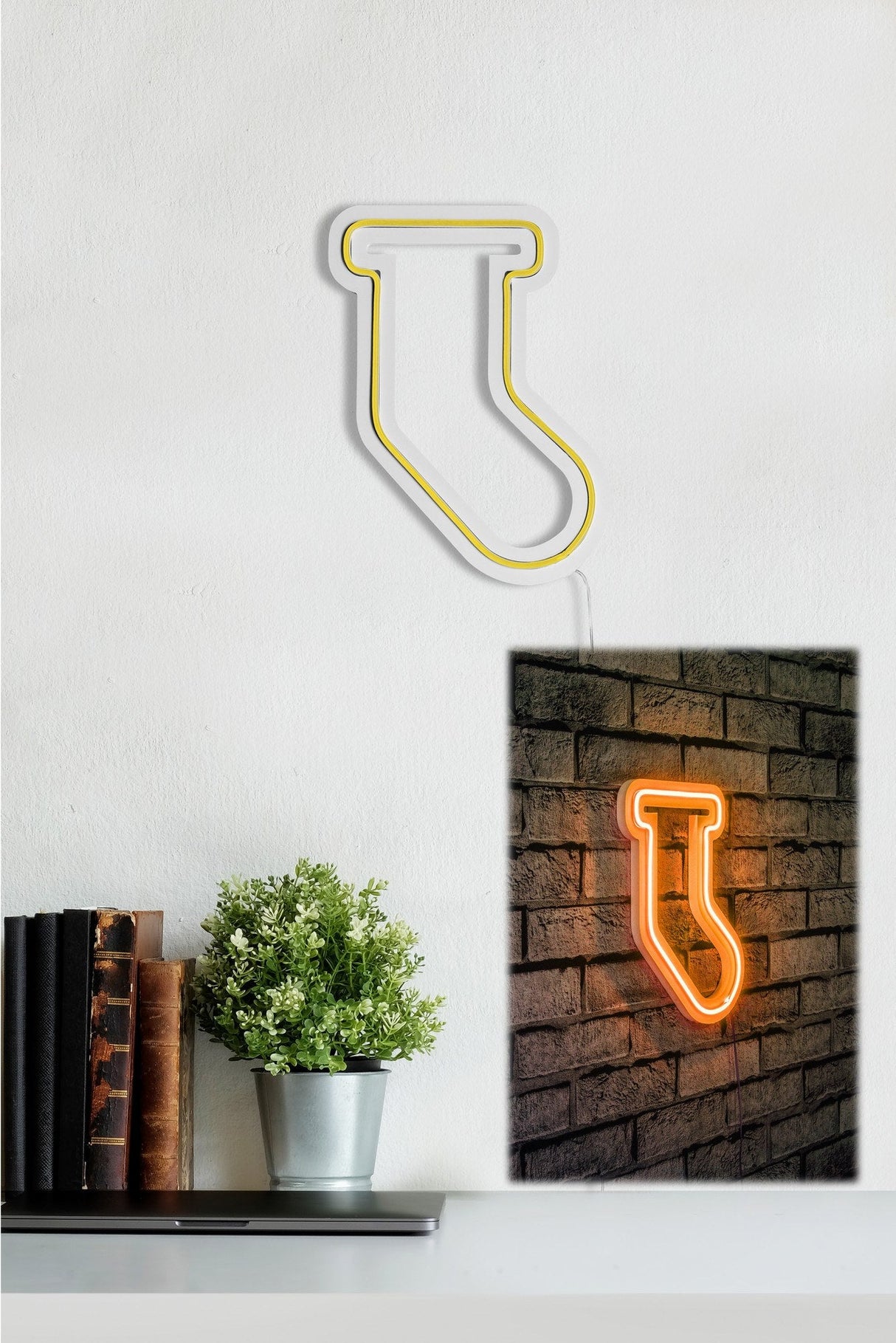 Lampă neon Socks, Diverse culori, 18x24x2 cm - Galben | SKU: 395NGR1966 | Lampă neon Socks, 18x24x2 cm, varianta Galben, produs pentru amenajarea locuinței, disponibil online în România la CasaMob