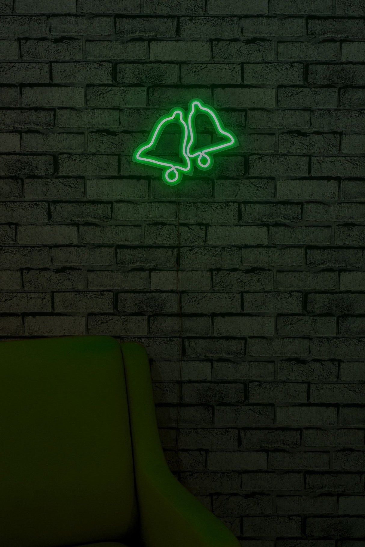 Lampă neon Bells, Diverse culori, 30x24x2 cm - Verde | SKU: 395NGR1970 | Lampă neon Bells, 30x24x2 cm, varianta Verde, produs pentru amenajarea locuinței, disponibil online în România la CasaMob