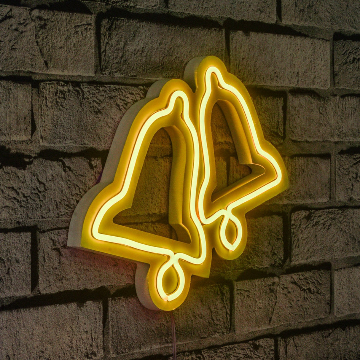 Lampă neon Bells, Diverse culori, 30x24x2 cm - Galben | SKU: 395NGR1971 | Lampă neon Bells, 30x24x2 cm, varianta Galben, produs pentru amenajarea locuinței, disponibil online în România la CasaMob