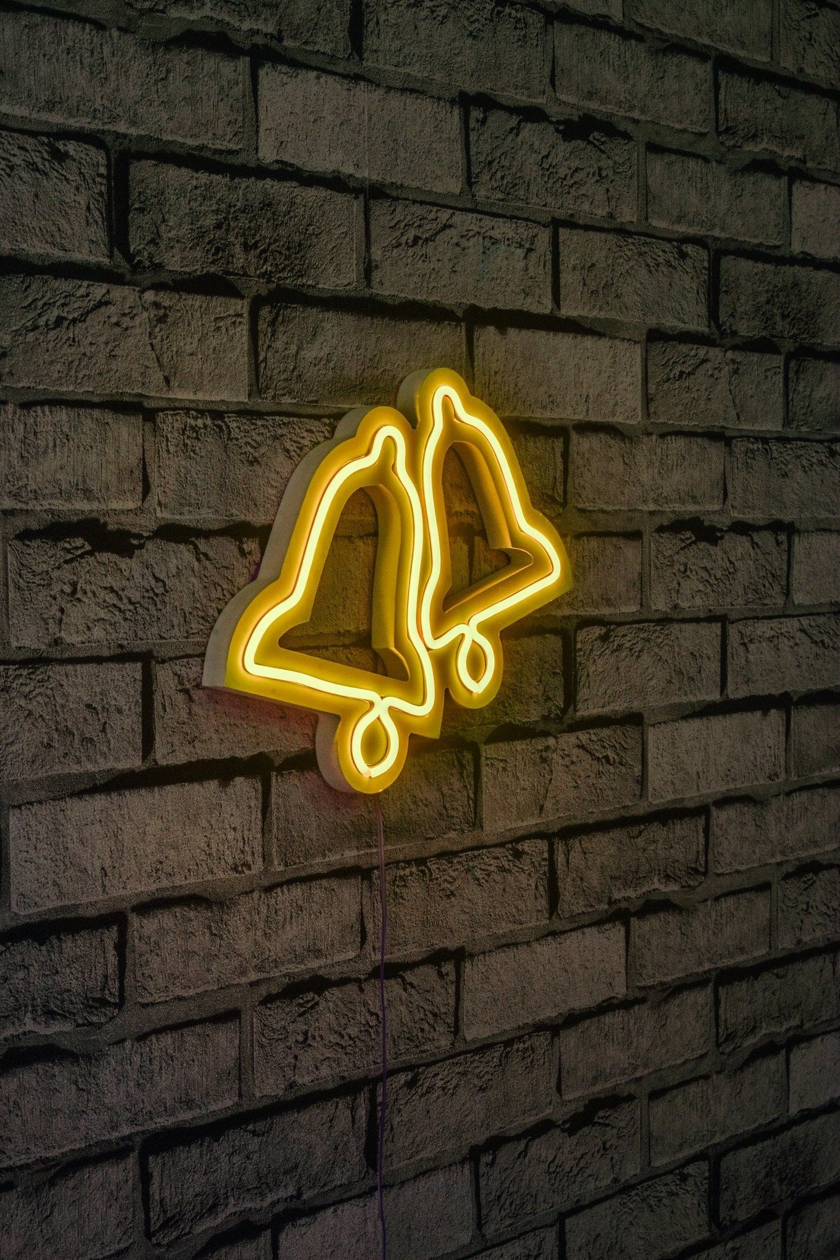 Lampă neon Bells, Diverse culori, 30x24x2 cm - Galben | SKU: 395NGR1971 | Lampă neon Bells, 30x24x2 cm, varianta Galben, produs pentru amenajarea locuinței, disponibil online în România la CasaMob