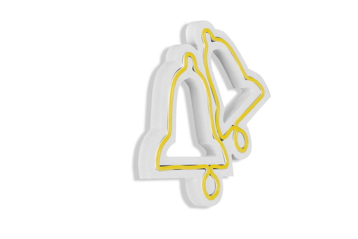 Lampă neon Bells, Diverse culori, 30x24x2 cm - Galben | SKU: 395NGR1971 | Lampă neon Bells, 30x24x2 cm, varianta Galben, produs pentru amenajarea locuinței, disponibil online în România la CasaMob