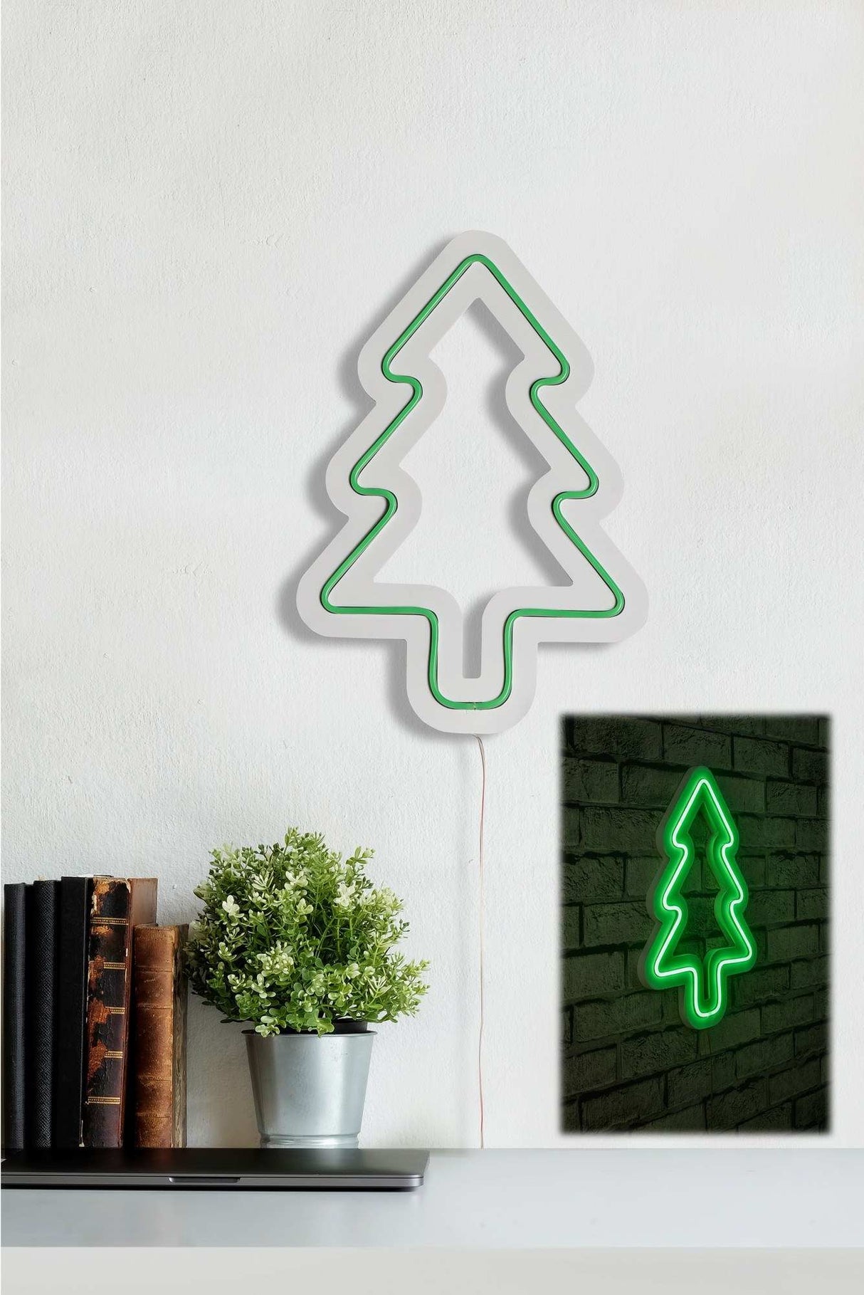 Lampă neon Christmas pin, Diverse culori, 21x30x2 cm - Verde | SKU: 395NGR1995 | Lampă neon Christmas pin, 21x30x2 cm, varianta Verde, produs pentru amenajarea locuinței, disponibil online în România la CasaMob