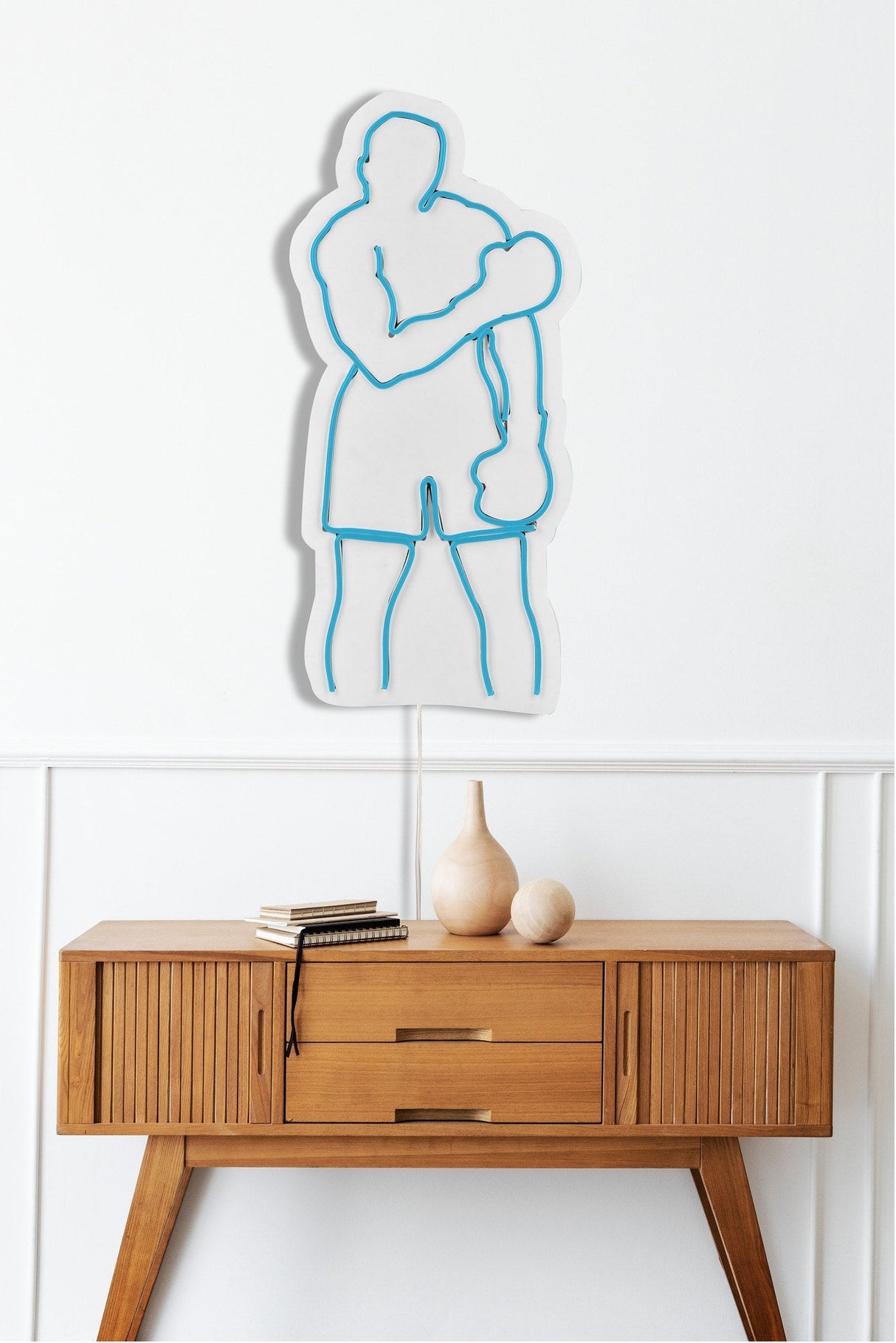 Lampă neon Muhammed Ali, Diverse culori, 28x60x2 cm - Albastru | SKU: 395NGR2068 | Lampă neon Muhammed Ali, 28x60x2 cm, varianta Albastru, produs pentru amenajarea locuinței, disponibil online în România la CasaMob