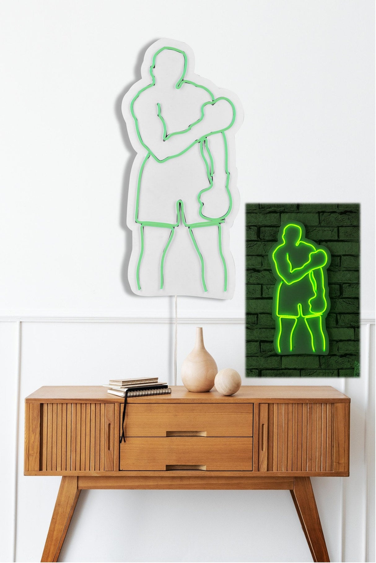 Lampă neon Muhammed Ali, Diverse culori, 28x60x2 cm - Verde | SKU: 395NGR2069 | Lampă neon Muhammed Ali, 28x60x2 cm, varianta Verde, produs pentru amenajarea locuinței, disponibil online în România la CasaMob
