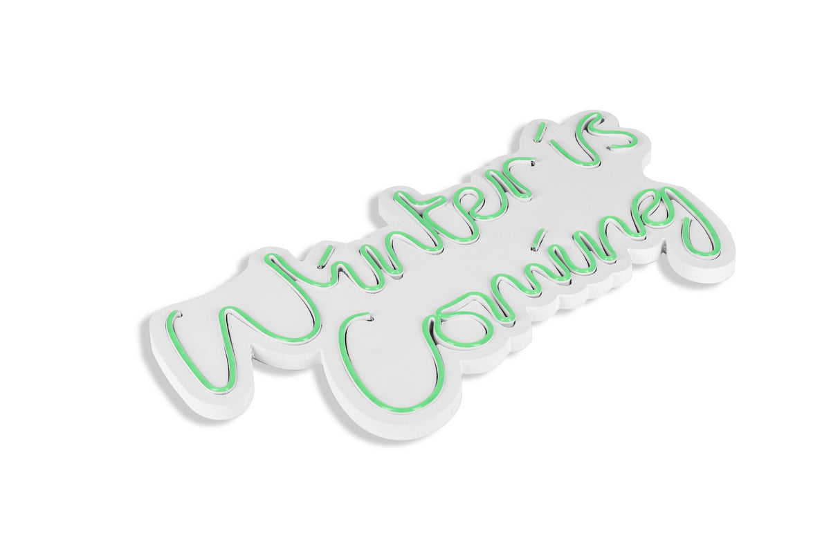 Lampă neon Winter is Coming, Diverse culori, 52x28x2 cm - Verde | SKU: 395NGR2098 | Lampă neon Winter is Coming, 52x28x2 cm, varianta Verde, produs pentru amenajarea locuinței, disponibil online în România la CasaMob