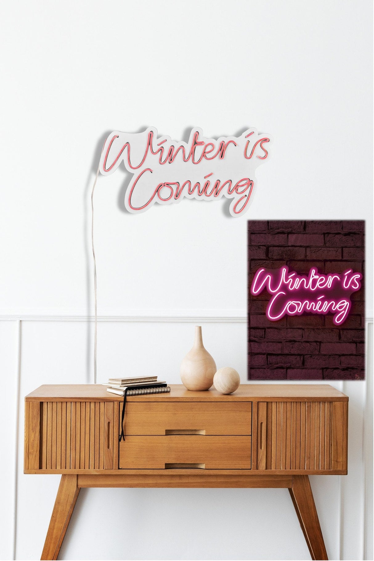Lampă neon Winter is Coming, Diverse culori, 52x28x2 cm - Roz | SKU: 395NGR2101 | Lampă neon Winter is Coming, 52x28x2 cm, varianta Roz, produs pentru amenajarea locuinței, disponibil online în România la CasaMob
