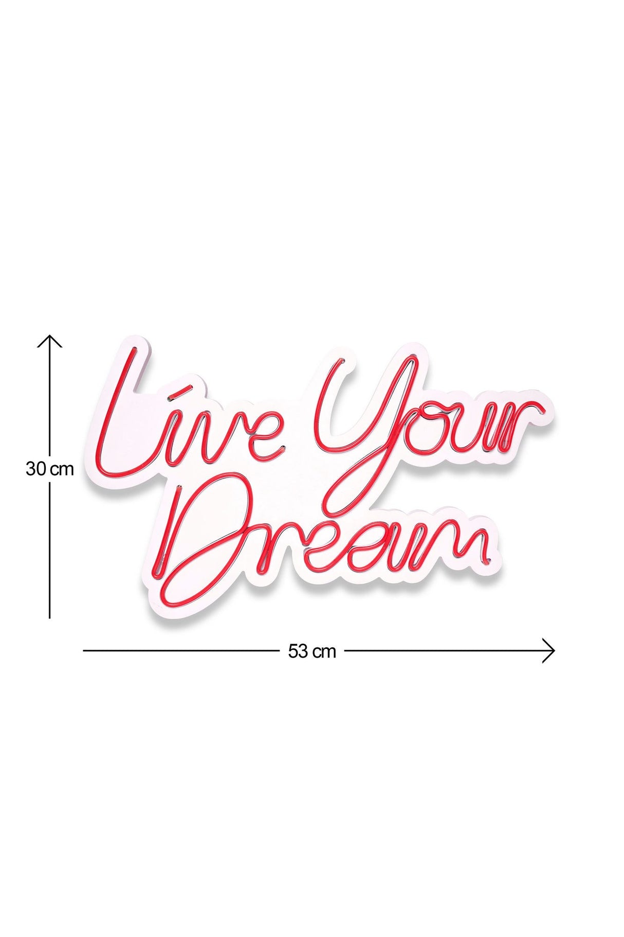 Lampă neon Live Your Dream, Diverse culori, 30x53x2 cm - Roșu | SKU: 395NGR2127 | Lampă neon Live Your Dream, 30x53x2 cm, varianta Roșu, produs pentru amenajarea locuinței, disponibil online în România la CasaMob