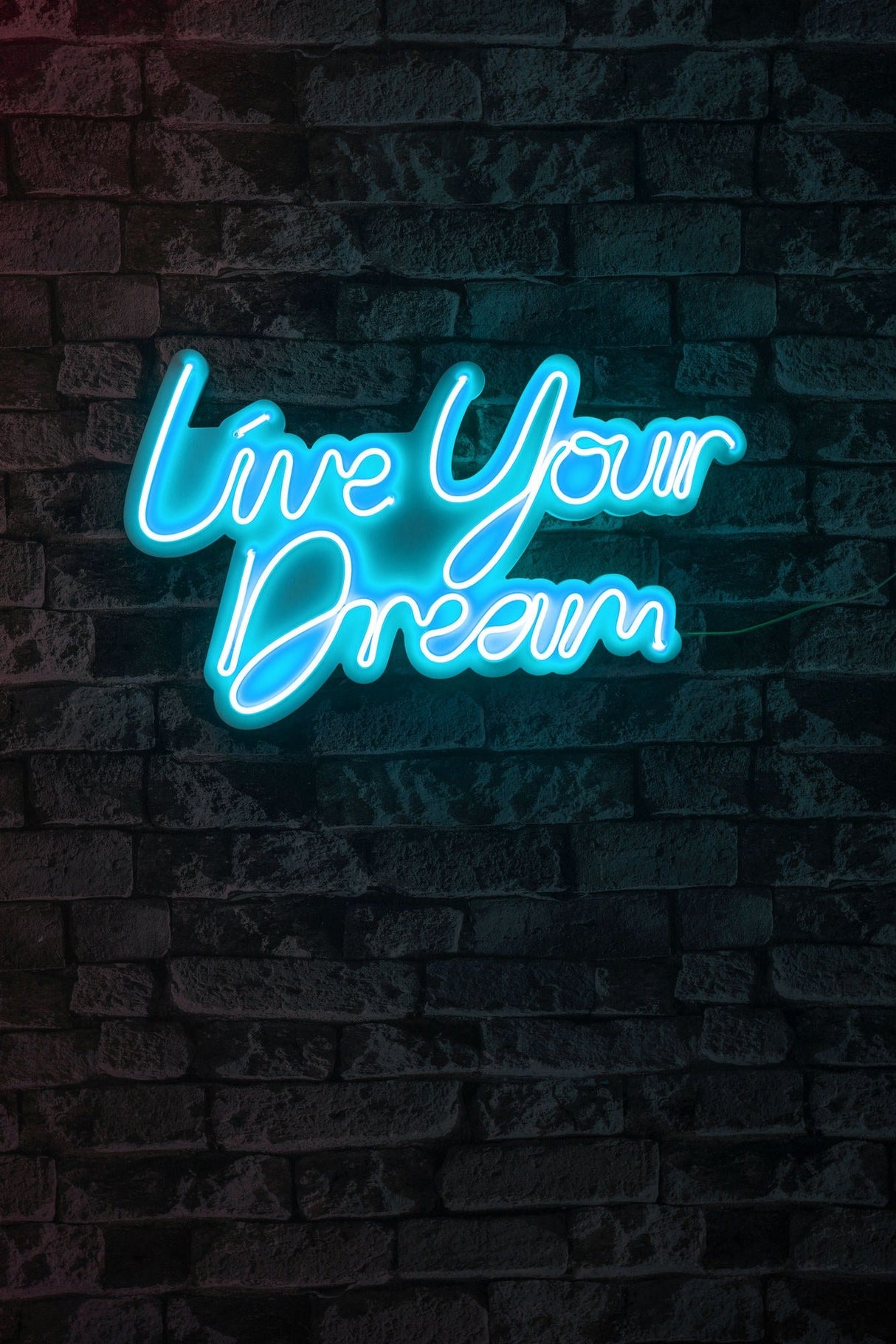 Lampă neon Live Your Dream, Diverse culori, 30x53x2 cm - Albastru | SKU: 395NGR2128 | Lampă neon Live Your Dream, 30x53x2 cm, varianta Albastru, produs pentru amenajarea locuinței, disponibil online în România la CasaMob