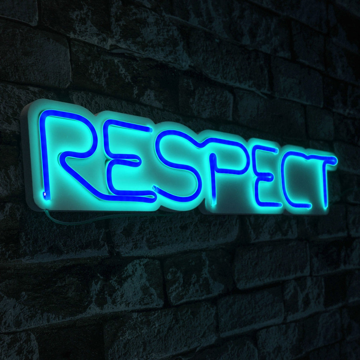Lampă neon Respect, Diverse culori, 11x57x2 cm - Albastru | SKU: 395NGR2141 | Lampă neon Respect, 11x57x2 cm, varianta Albastru, produs pentru amenajarea locuinței, disponibil online în România la CasaMob