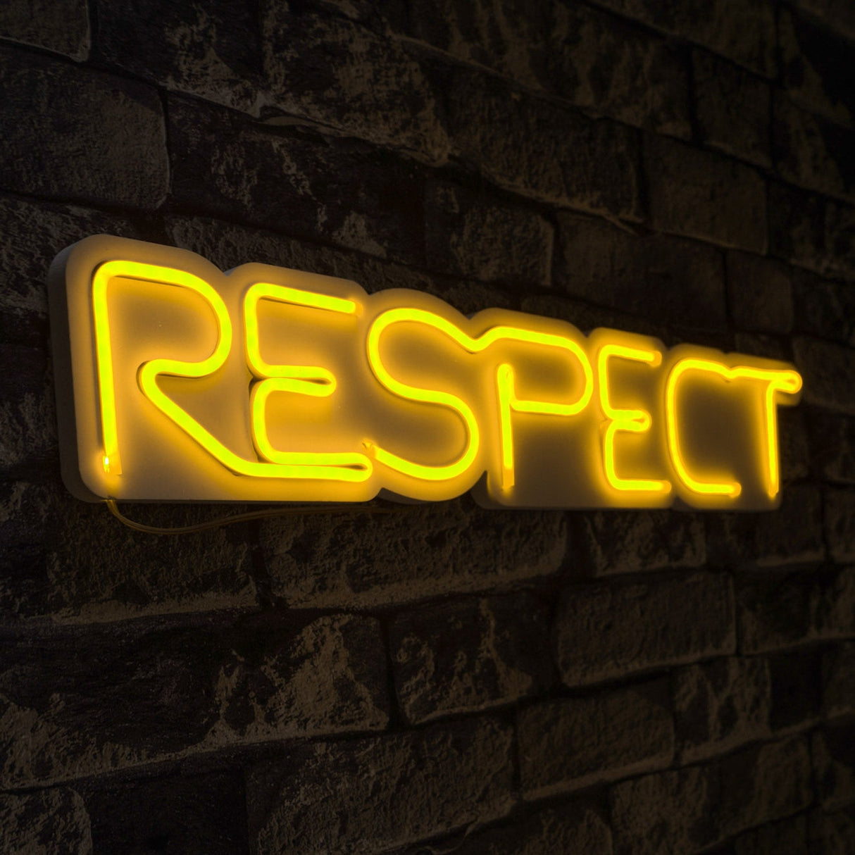 Lampă neon Respect, Diverse culori, 11x57x2 cm - Galben | SKU: 395NGR2142 | Lampă neon Respect, 11x57x2 cm, varianta Galben, produs pentru amenajarea locuinței, disponibil online în România la CasaMob