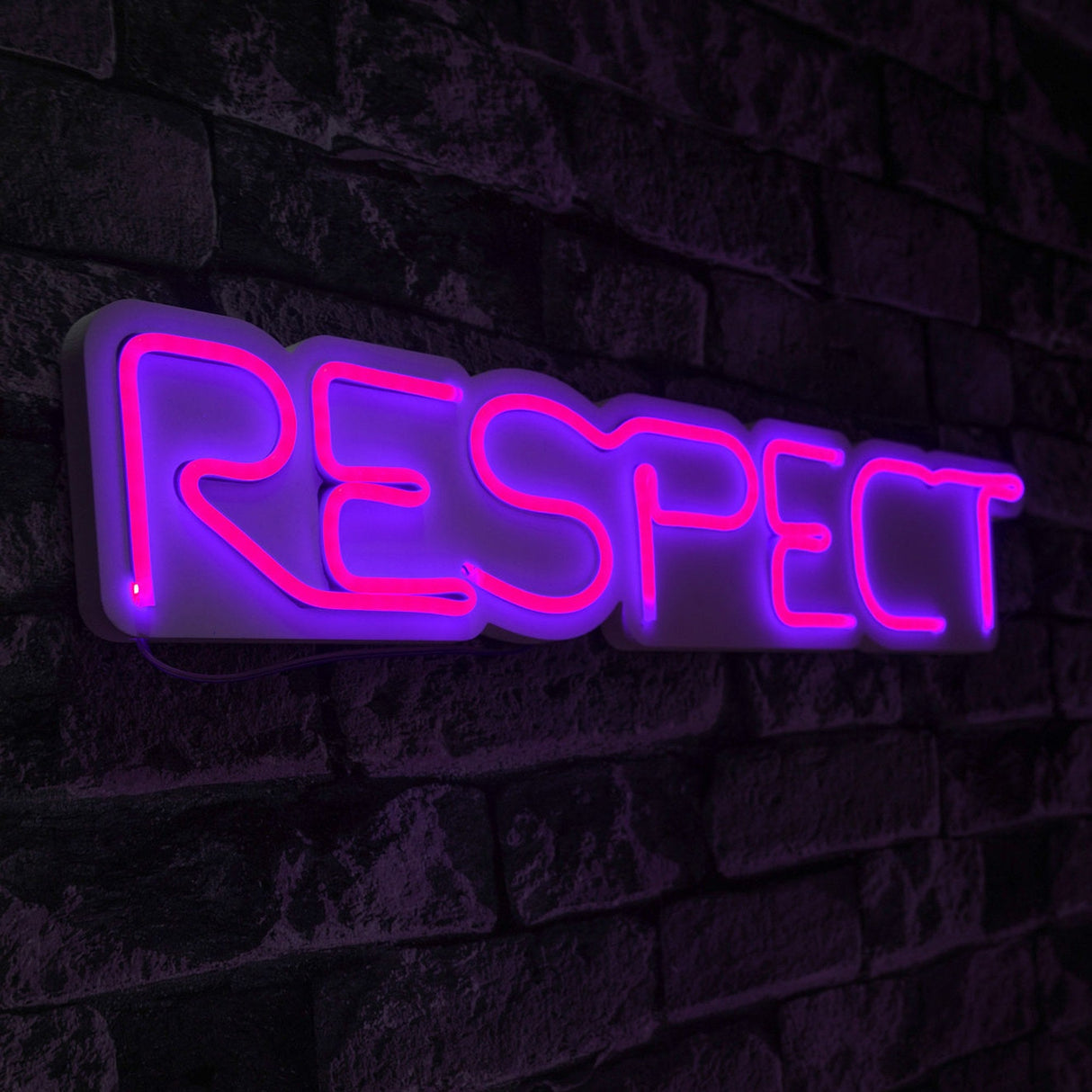 Lampă neon Respect, Diverse culori, 11x57x2 cm - Roz | SKU: 395NGR2143 | Lampă neon Respect, 11x57x2 cm, varianta Roz, produs pentru amenajarea locuinței, disponibil online în România la CasaMob