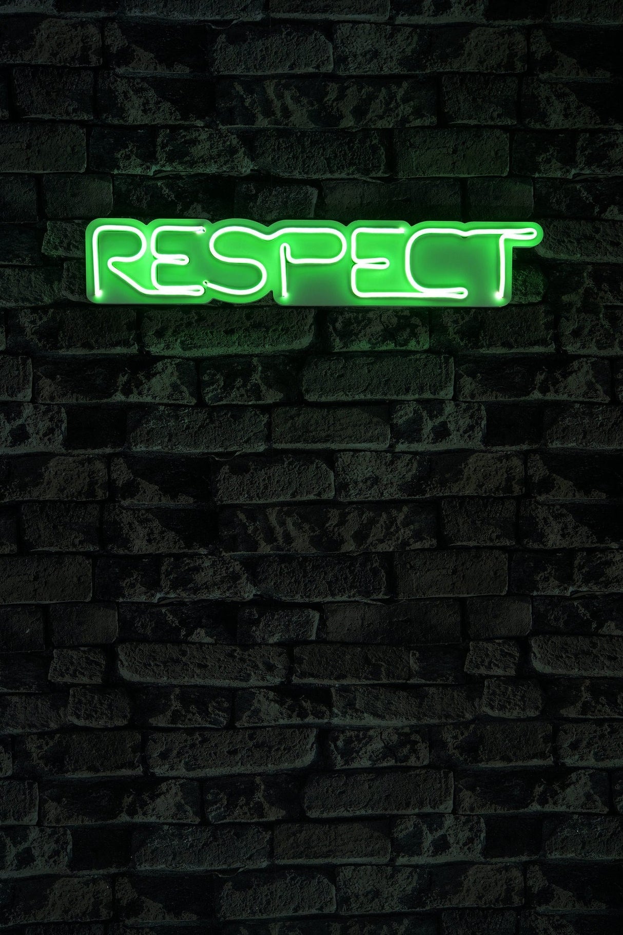 Lampă neon Respect, Diverse culori, 11x57x2 cm - Verde | SKU: 395NGR2202 | Lampă neon Respect, 11x57x2 cm, varianta Verde, produs pentru amenajarea locuinței, disponibil online în România la CasaMob