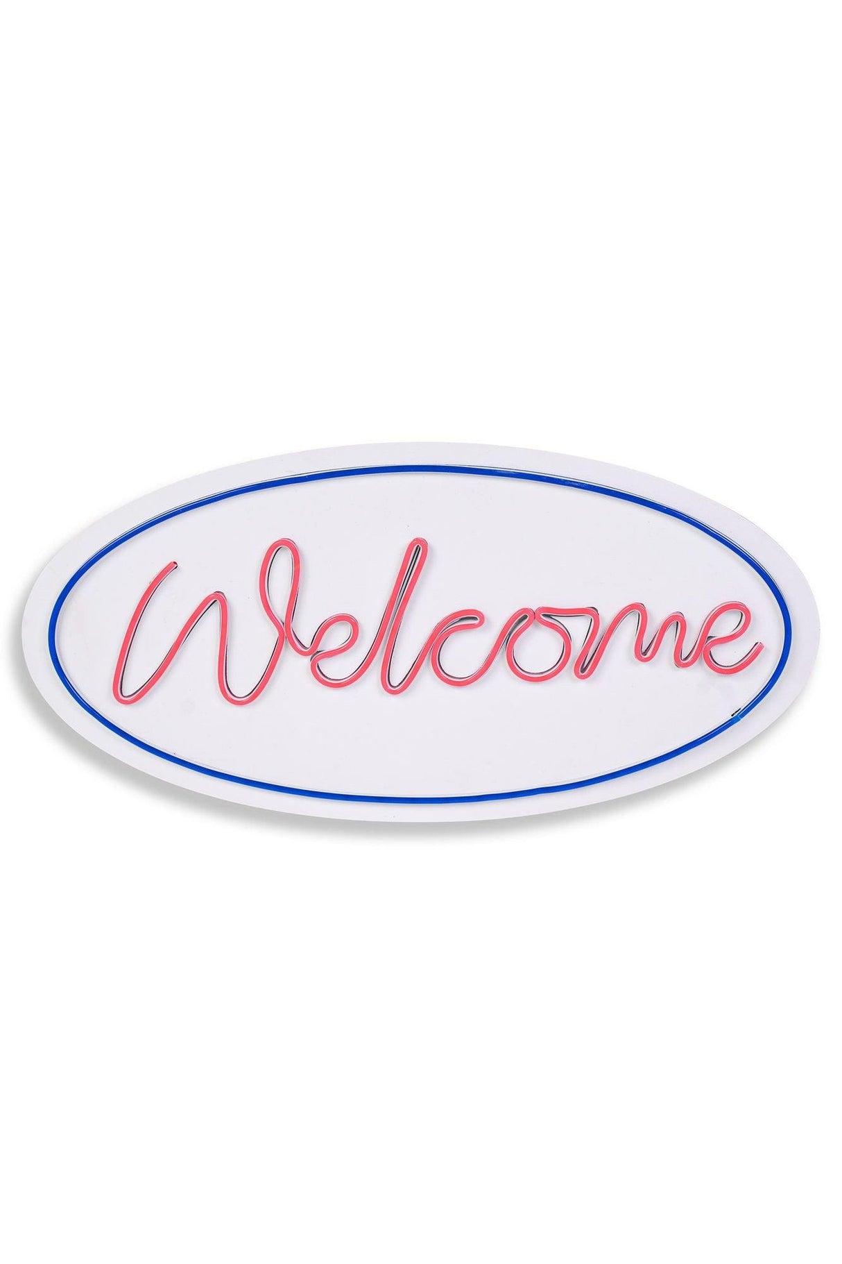 Lampă neon Welcome, Diverse culori, 29x58x2 cm - Albastru - Roz | SKU: 395NGR2223 | Lampă neon Welcome, 29x58x2 cm, varianta Albastru - Roz, produs pentru amenajarea locuinței, disponibil online în România la CasaMob