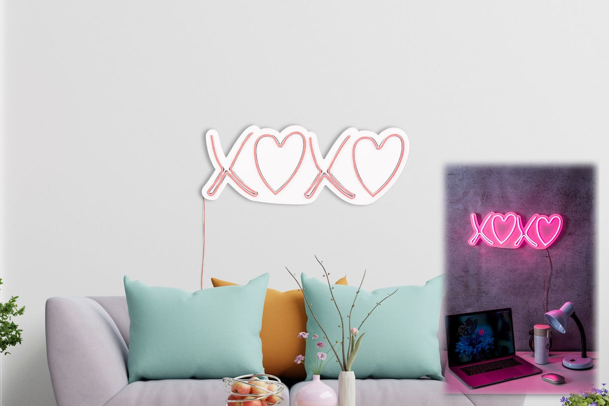 Lampă neon Tic Tac Toe XoXo, Diverse culori, 18x46x2 cm - Roz | SKU: 395NGR2228 | Lampă neon Tic Tac Toe XoXo, 18x46x2 cm, varianta Roz, produs pentru amenajarea locuinței, disponibil online în România la CasaMob