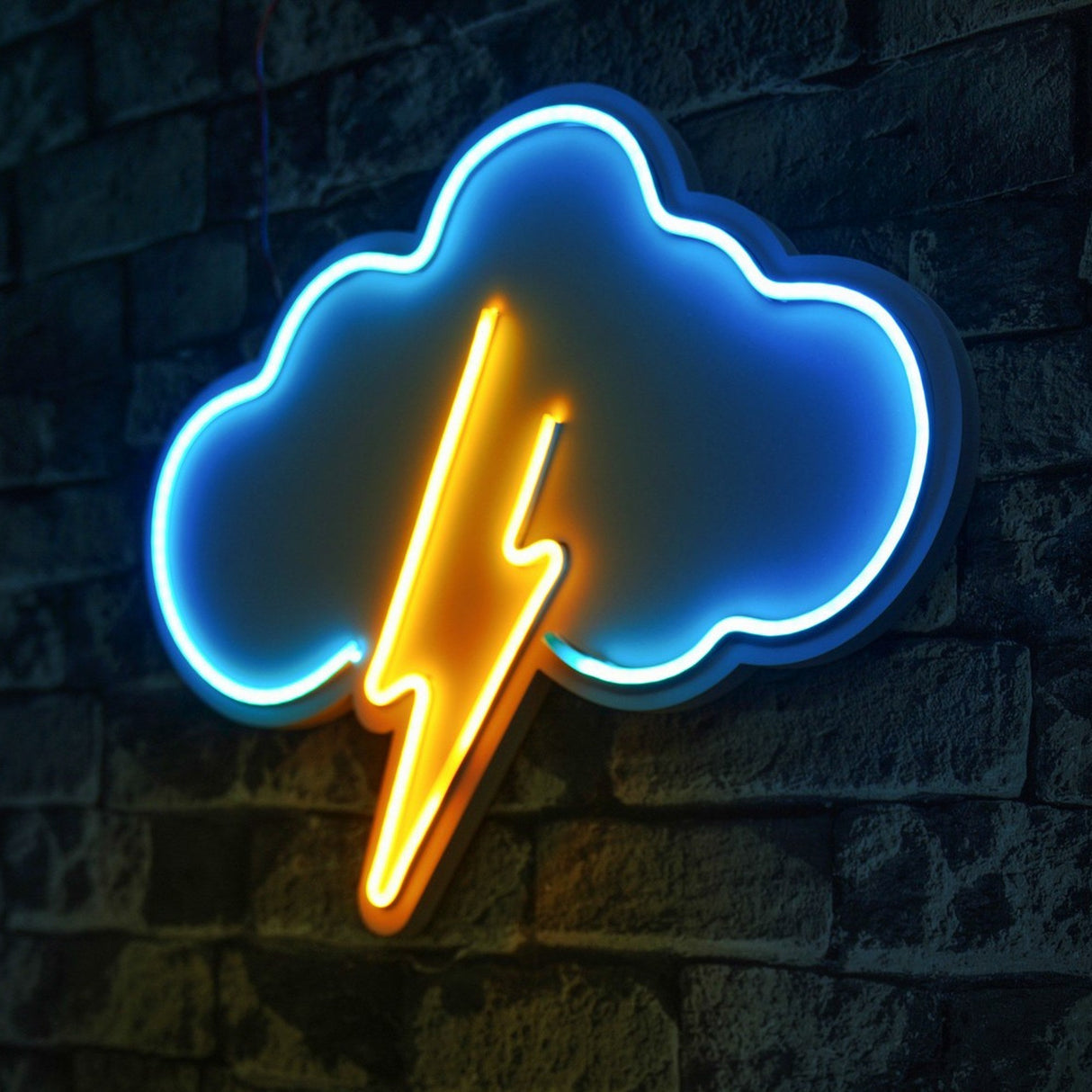 Lampă neon Thunder Storm, Diverse culori, Diverse dimensiuni - Albastru - Galben - 45x35x3 cm | SKU: 395NGR2395 | Lampă neon Thunder Storm, varianta Albastru - Galben - 45x35x3 cm, produs pentru amenajarea locuinței, disponibil online în România la CasaMob