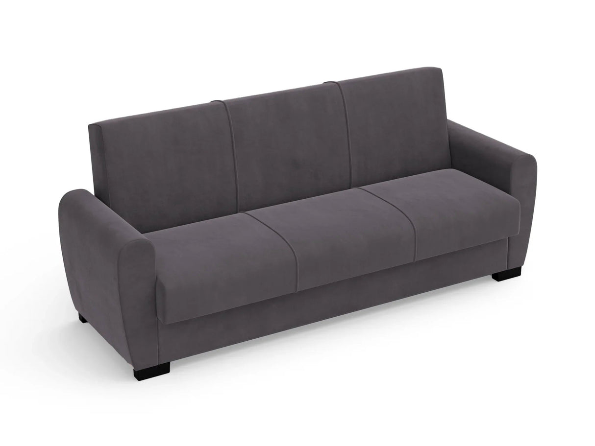 Canapea extensibilă 3 locuri Valencia, cu ladă de depozitare, Diverse culori, 220x68x90 cm - Gri închis | SKU: 3SBC/xx-SWG019 | Canapea extensibilă 3 locuri Valencia, cu ladă de depozitare, 220x68x90 cm, varianta Gri închis, produs pentru amenajarea locuinței, disponibil online în România la CasaMob