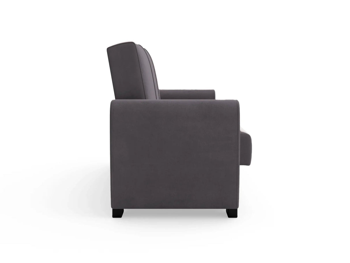 Canapea extensibilă 3 locuri Valencia, cu ladă de depozitare, Diverse culori, 220x68x90 cm - Gri închis | SKU: 3SBC/xx-SWG019 | Canapea extensibilă 3 locuri Valencia, cu ladă de depozitare, 220x68x90 cm, varianta Gri închis, produs pentru amenajarea locuinței, disponibil online în România la CasaMob