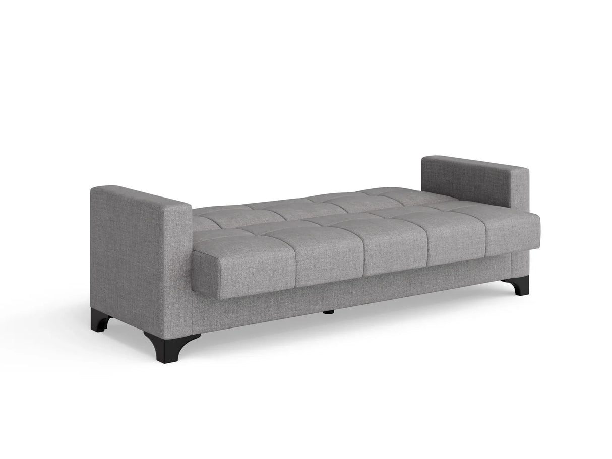 Canapea extensibila 3 locuri Salonika, cu lada de depozitare, Diverse culori, 215x70x95 cm - Gri deschis | SKU: 3SBC/xx-TW019 | Canapea extensibila 3 locuri Salonika, cu lada de depozitare, 215x70x95 cm, varianta Gri deschis, produs pentru amenajarea locuinței, disponibil online în România la CasaMob