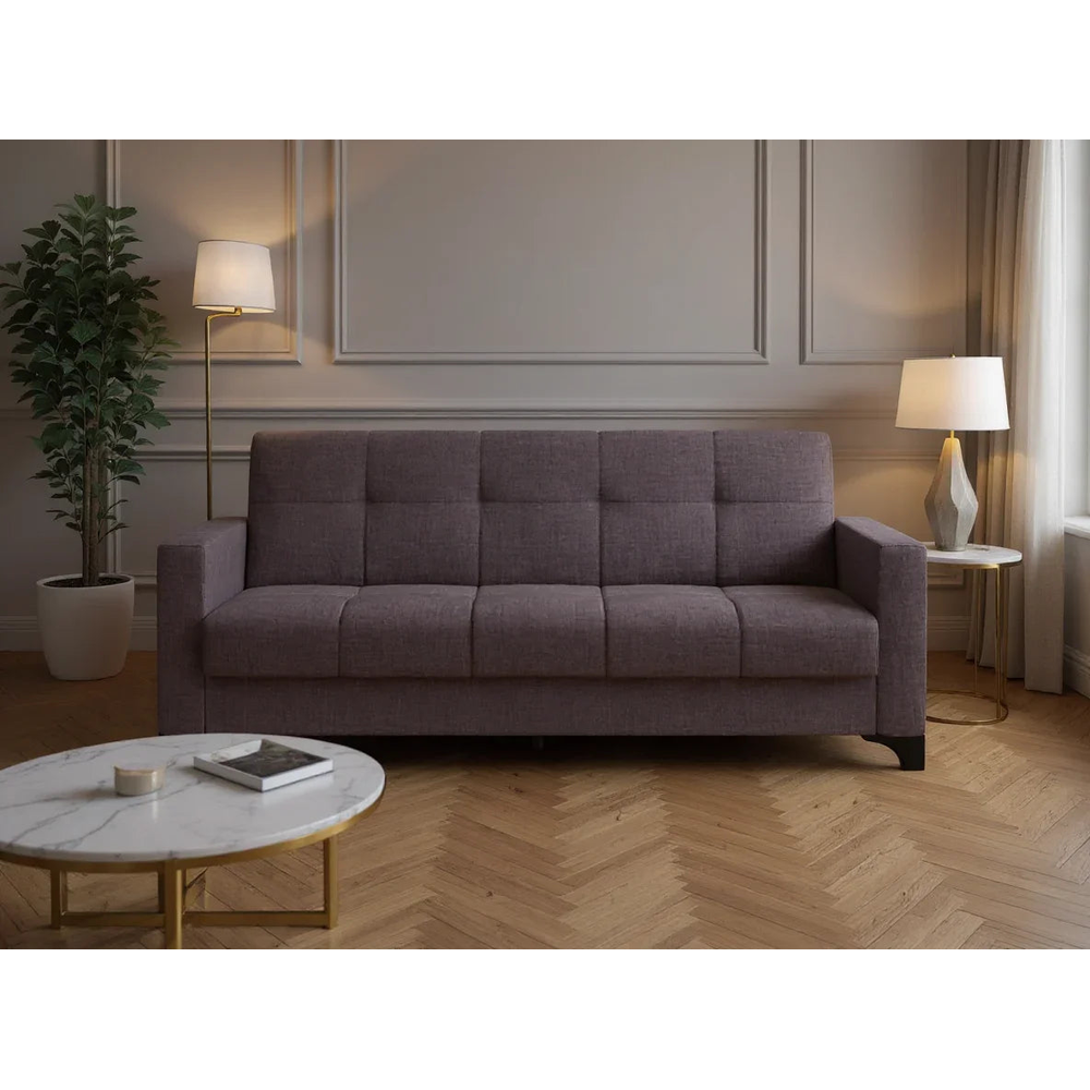 Canapea extensibila 3 locuri Salonika, cu lada de depozitare, Diverse culori, 215x70x95 cm - Gri închis | SKU: 3SBC/xx-TW022 | Canapea extensibila 3 locuri Salonika, cu lada de depozitare, 215x70x95 cm, varianta Gri închis, produs pentru amenajarea locuinței, disponibil online în România la CasaMob
