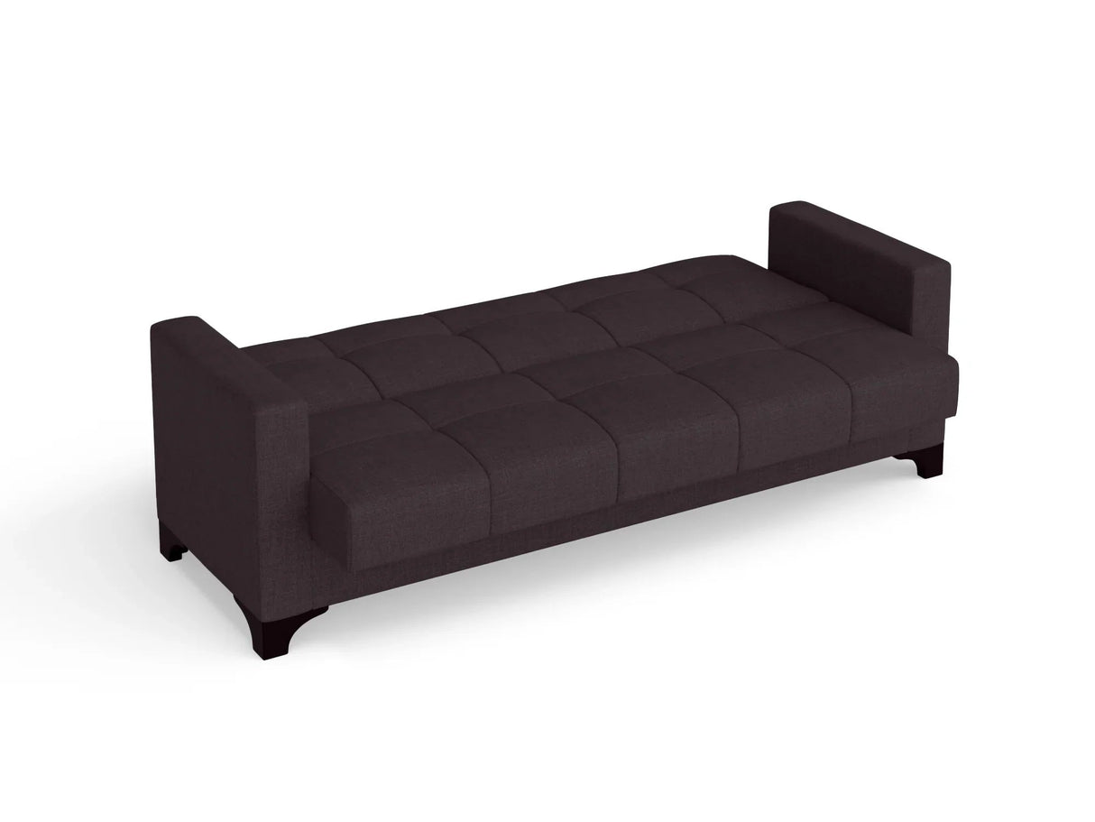 Canapea extensibila 3 locuri Salonika, cu lada de depozitare, Diverse culori, 215x70x95 cm - Gri închis | SKU: 3SBC/xx-TW022 | Canapea extensibila 3 locuri Salonika, cu lada de depozitare, 215x70x95 cm, varianta Gri închis, produs pentru amenajarea locuinței, disponibil online în România la CasaMob
