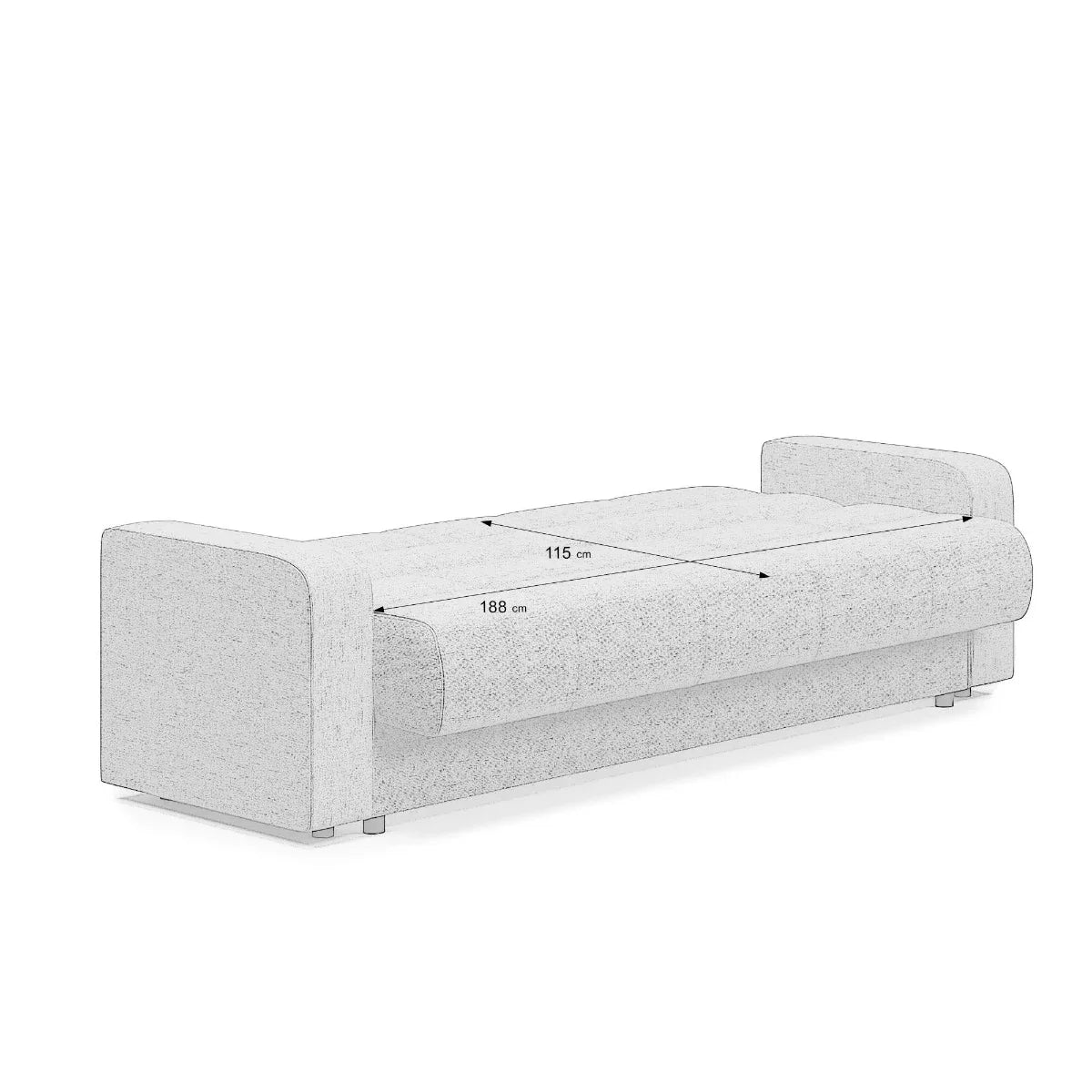 Canapea extensibilă 3 locuri Thassos, cu ladă de depozitare, Diverse culori, 220x70x90 cm - Bej | SKU: 3SBC/xx-YU031 | Canapea extensibilă 3 locuri Thassos, cu ladă de depozitare, 220x70x90 cm, varianta Bej, produs pentru amenajarea locuinței, disponibil online în România la CasaMob