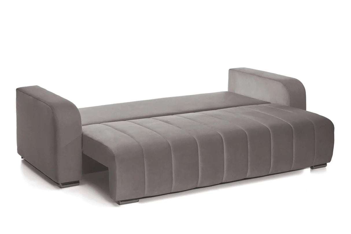 Canapea extensibilă 3 locuri cu depozitare Armando, Diverse culori, 230x92x90 cm - Verde | SKU: 3SBD/VEL010 | Canapea extensibilă 3 locuri cu depozitare Armando, 230x92x90 cm, varianta Verde, produs pentru amenajarea locuinței, disponibil online în România la CasaMob