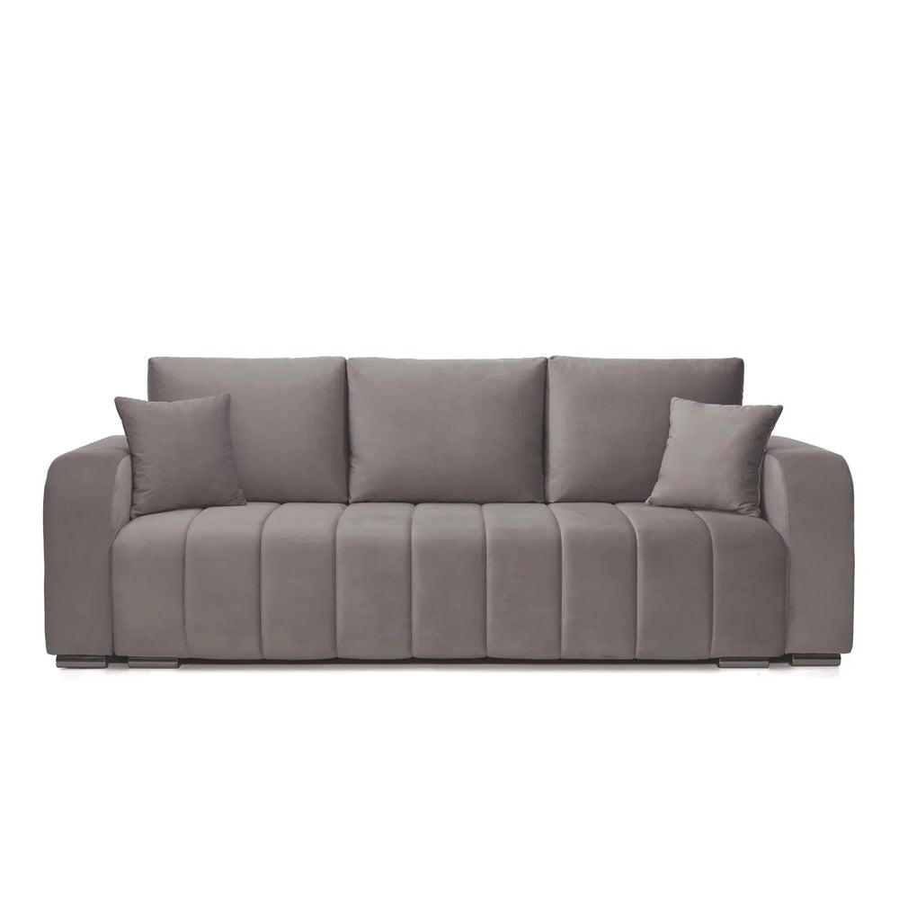 Canapea extensibilă 3 locuri cu depozitare Armando, Diverse culori, 230x92x90 cm - Gri închis | SKU: 3SBD/VEL015 | Canapea extensibilă 3 locuri cu depozitare Armando, 230x92x90 cm, varianta Gri închis, produs pentru amenajarea locuinței, disponibil online în România la CasaMob