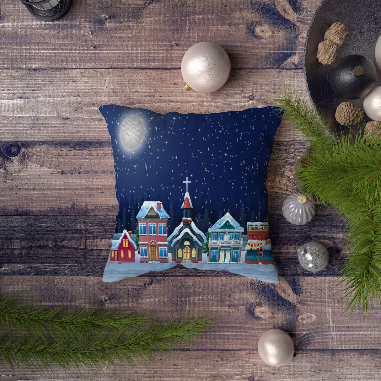 Pernă decorativă NYXMAS089, Multicolor, 43x43 cm